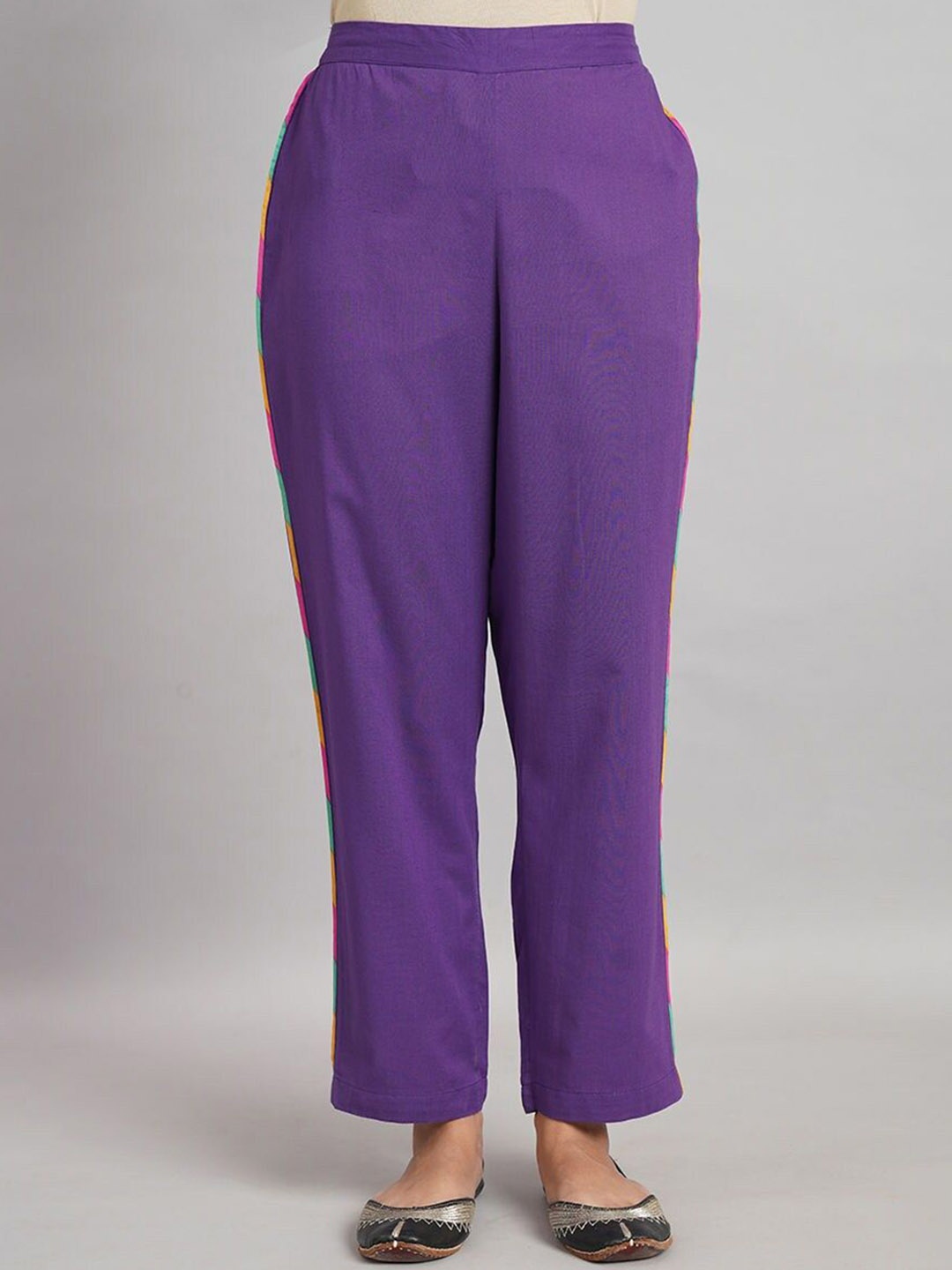 

JAYPORE Women Pleated Trousers, Purple