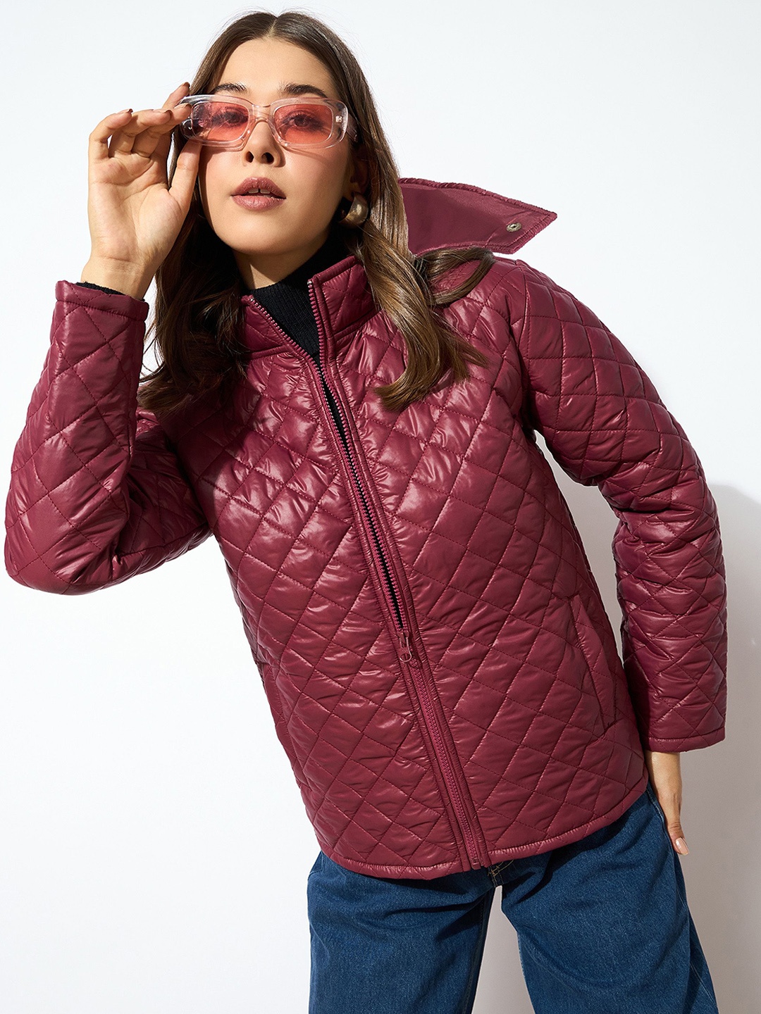 

SASSAFRAS Women Puffer Jacket, Burgundy