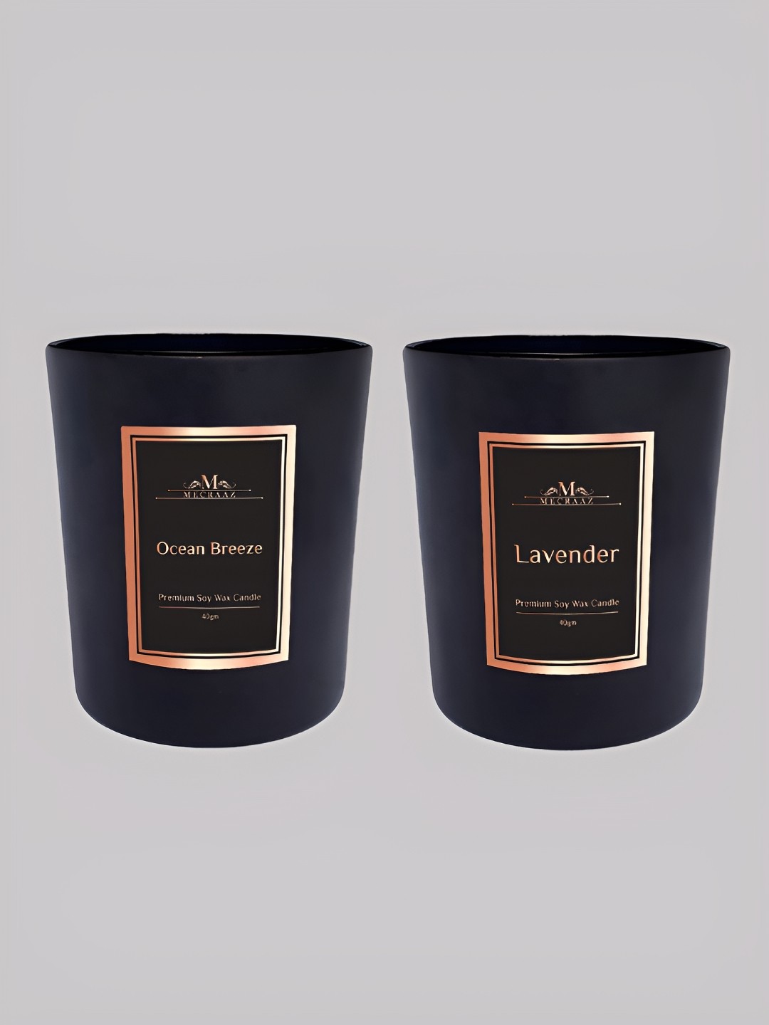 

MECRAAZ 2 Pcs Lavender & Ocean Blue Shot Glass Candles, Black