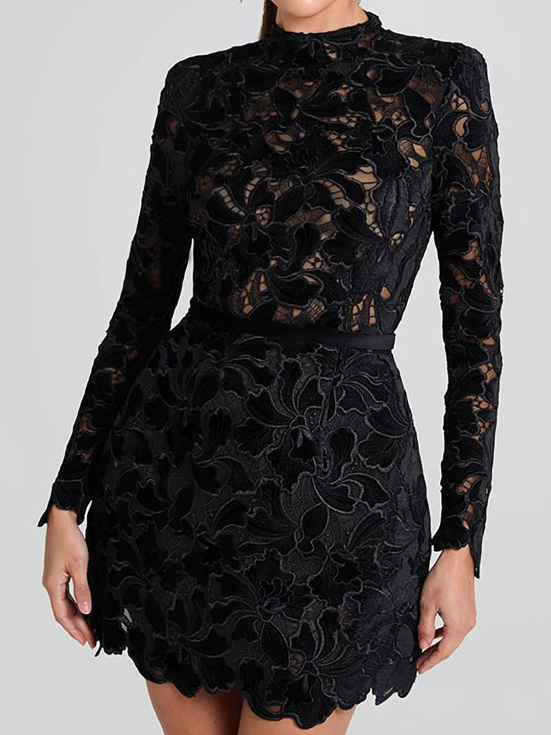 

StyleCast x Revolte Women Floral Embroidered A-Line Mini Dress, Black