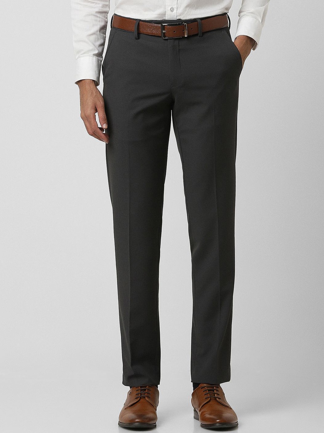 

Van Heusen Men Slim Fit Formal Trousers, Grey