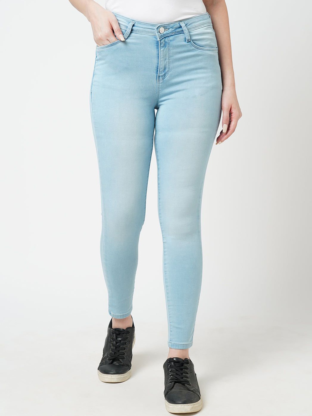 

Kraus Jeans Women Skinny Fit Light Fade Jeans, Blue