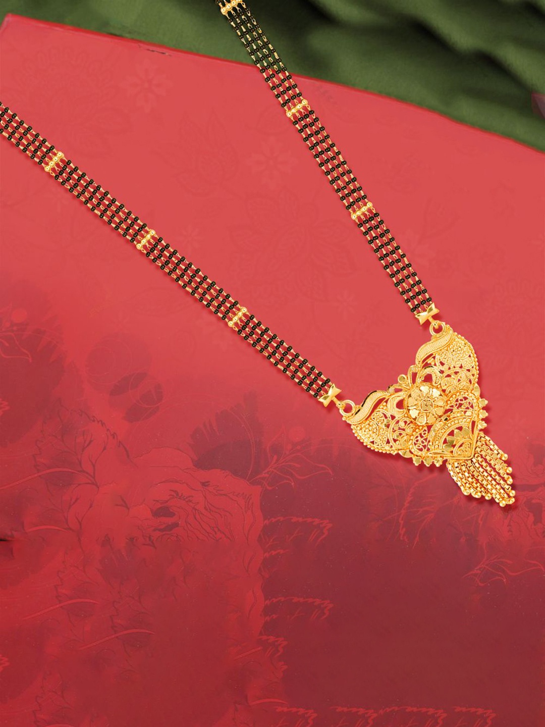 

DIVASTRI One Gram Gold-Plated Beaded Mangalsutra