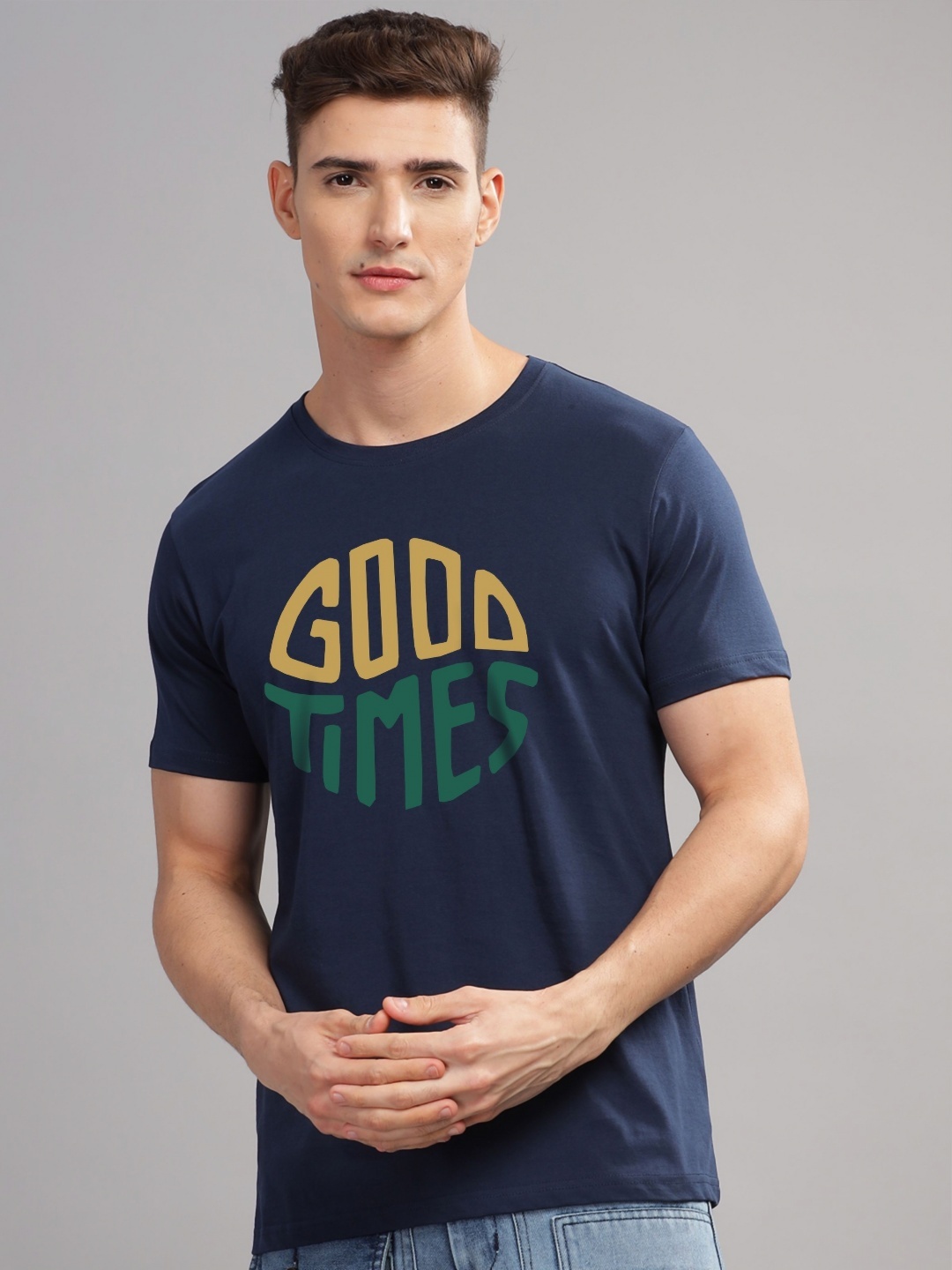 

ADRO Men Printed T-shirt, Navy blue