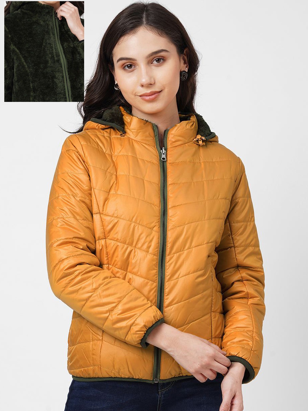 

Kraus Jeans Women Puffer Jacket, Mustard