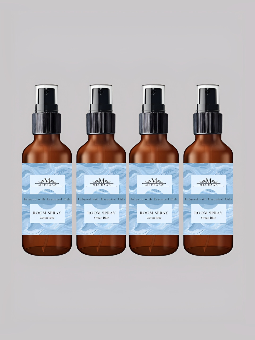 

MECRAAZ 4 Pcs Ocean Blue Room Spray - 100 ml, White