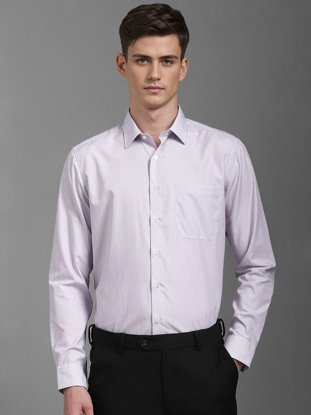 

Louis Philippe Men Slim Fit Opaque Formal Shirt, Lavender