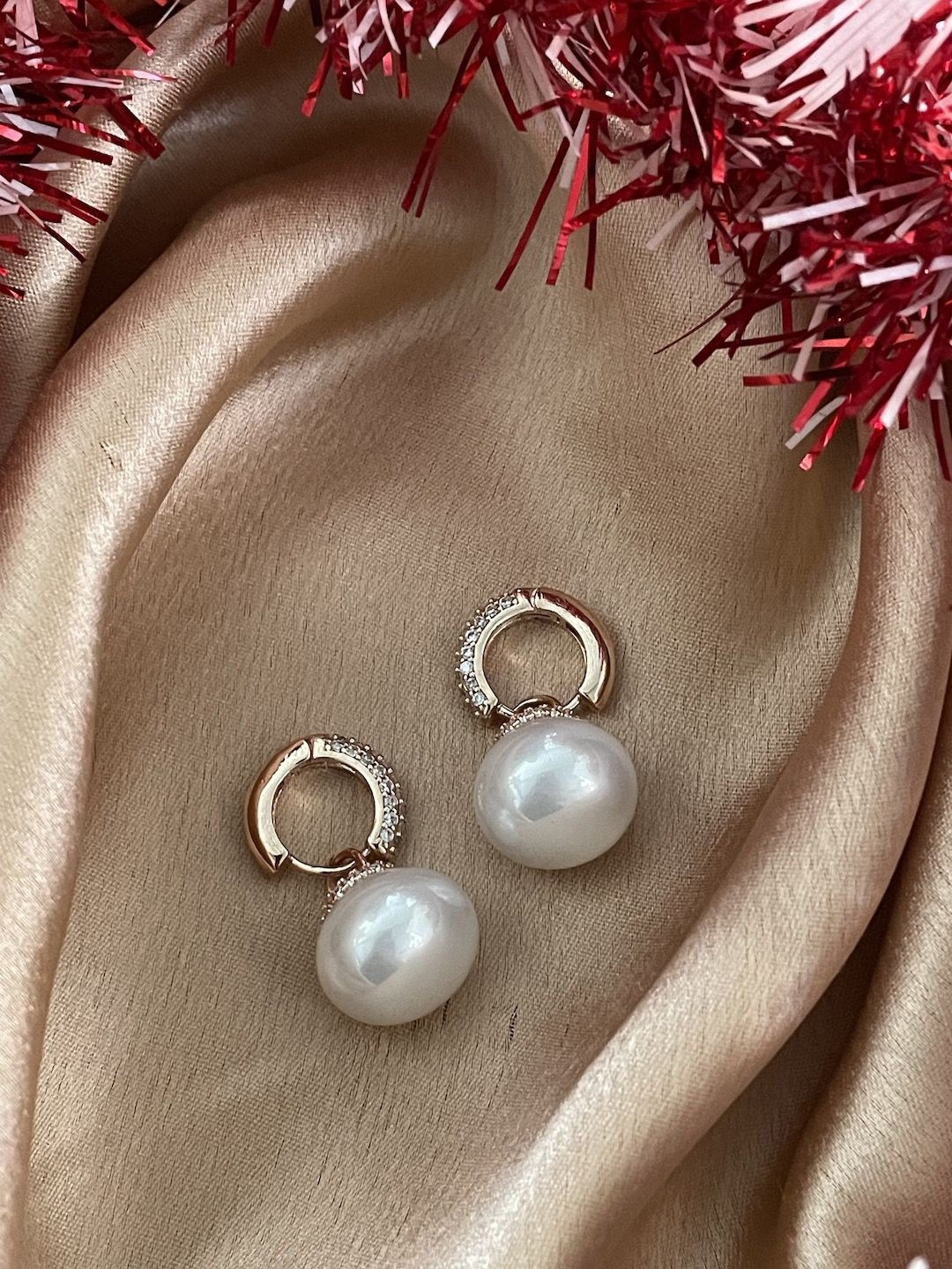 

Digital Dress Room Stone Studded Hoop Earrings, Gold