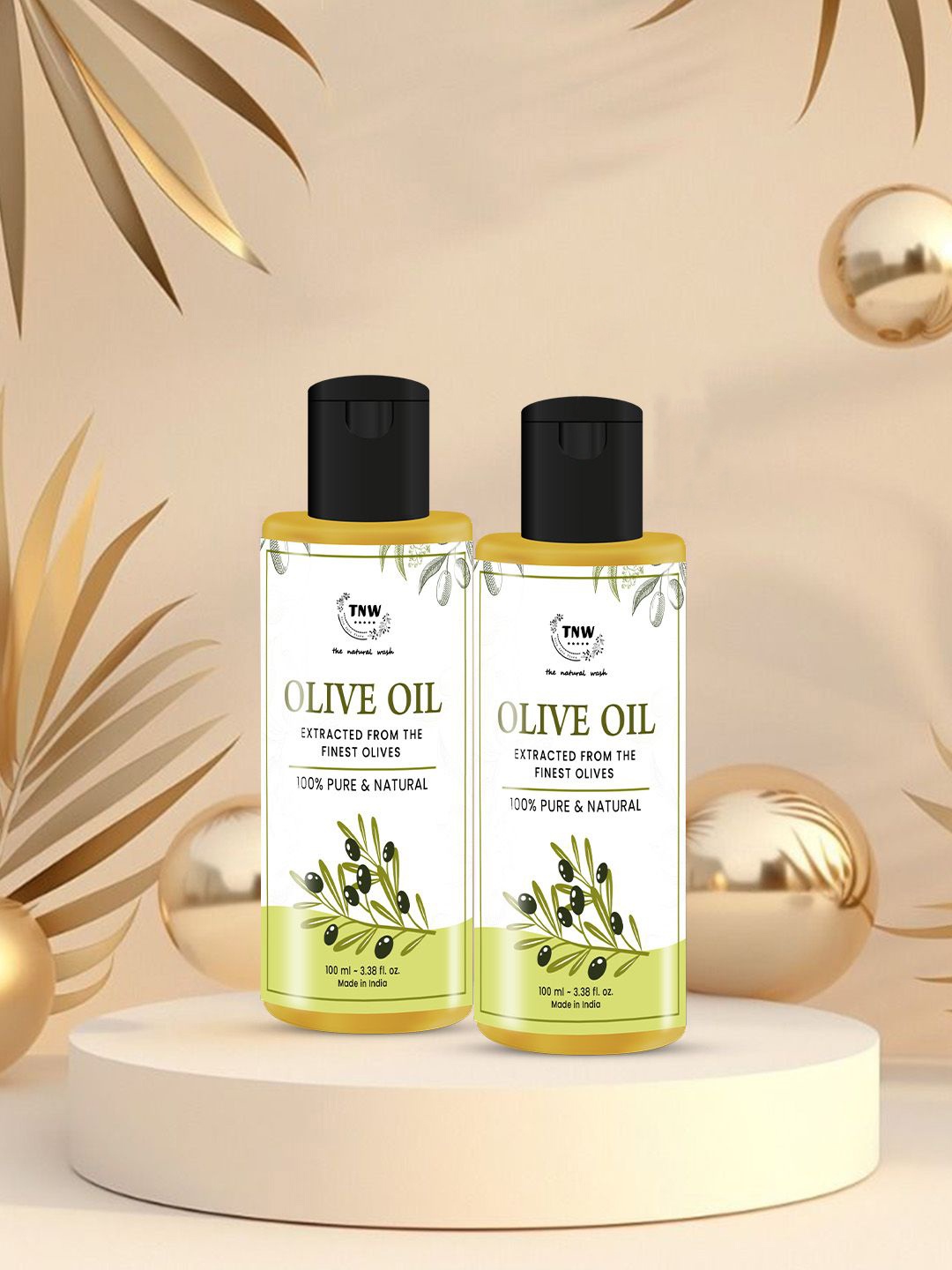 

TNW the natural wash Set Of 2 Pure & Natural Olive Oil- 100 ml Each, Yellow