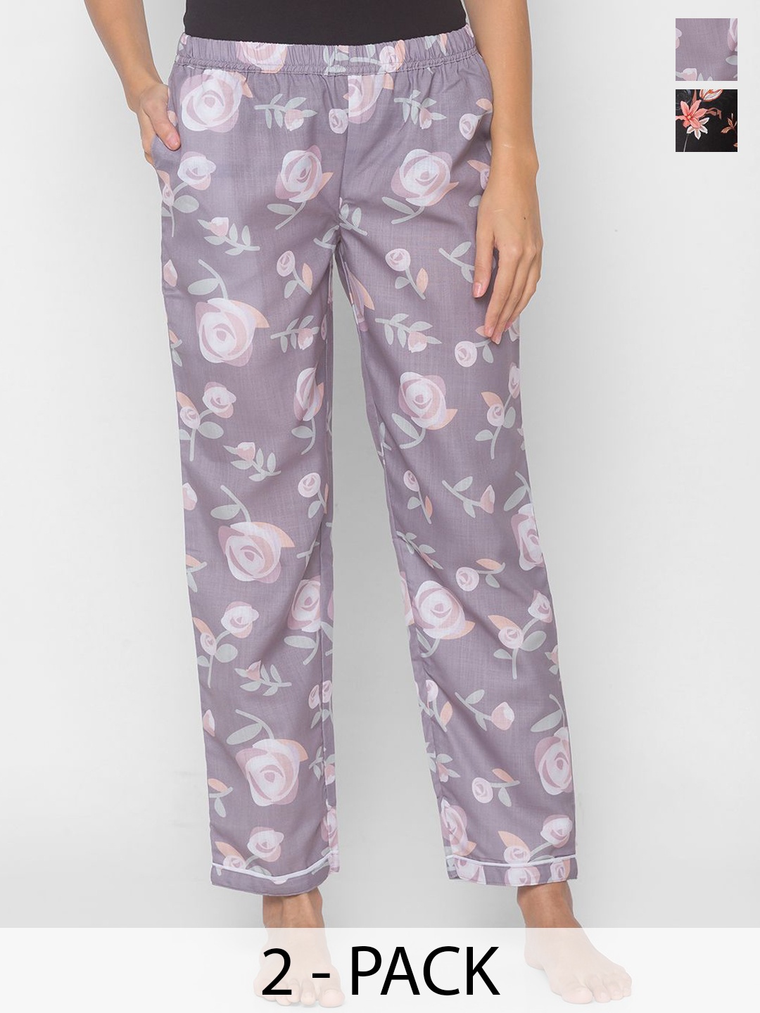 

FashionRack Women Pack Of 2 Printed Lounge Pants, Lavender