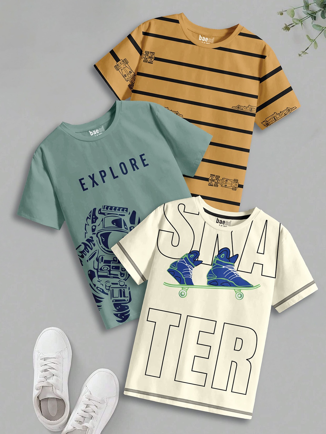 

BAESD Boys 3 Pure Cotton T-shirt, Multi