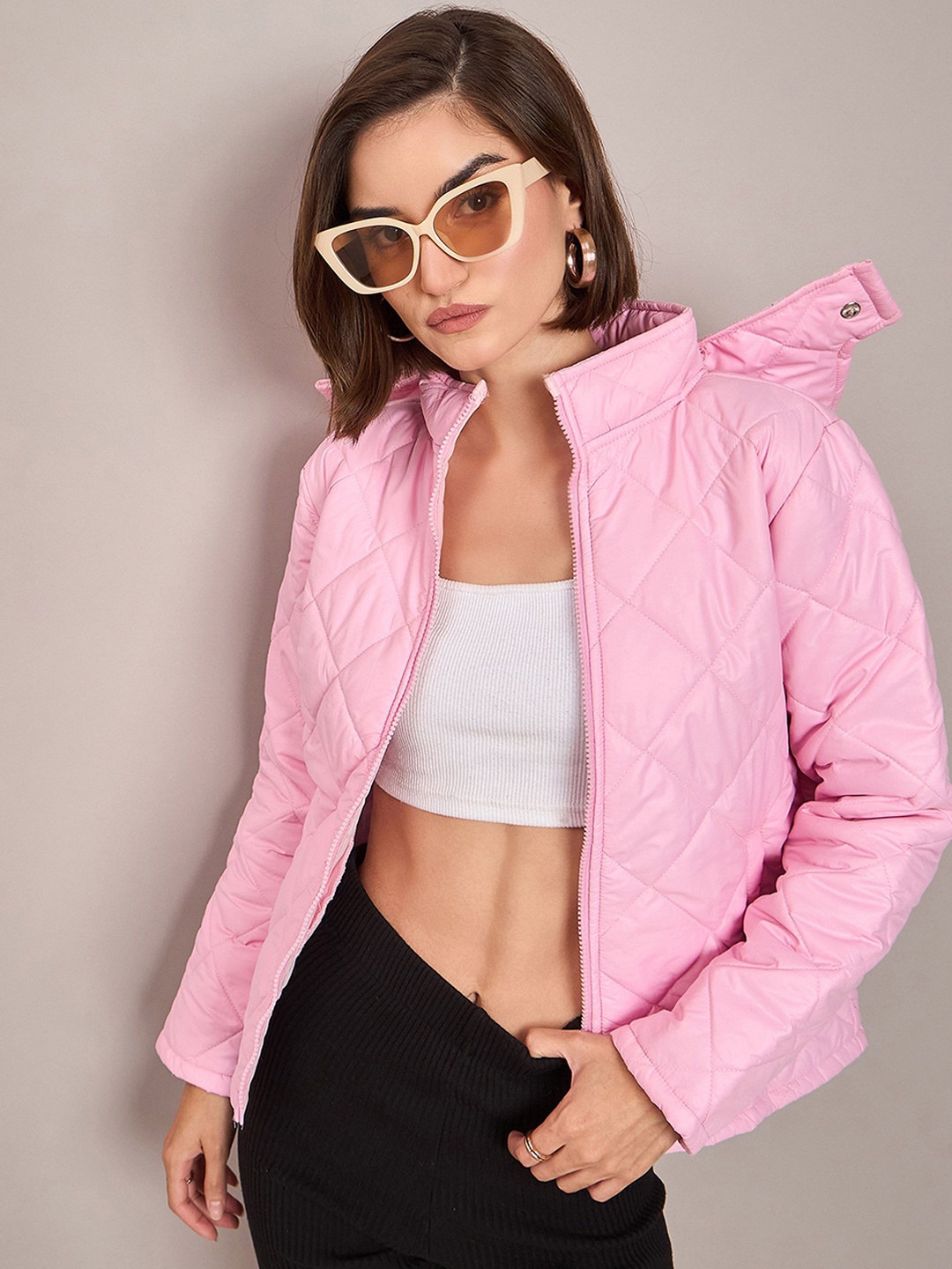 

SASSAFRAS Women Quilted Jacket, Pink