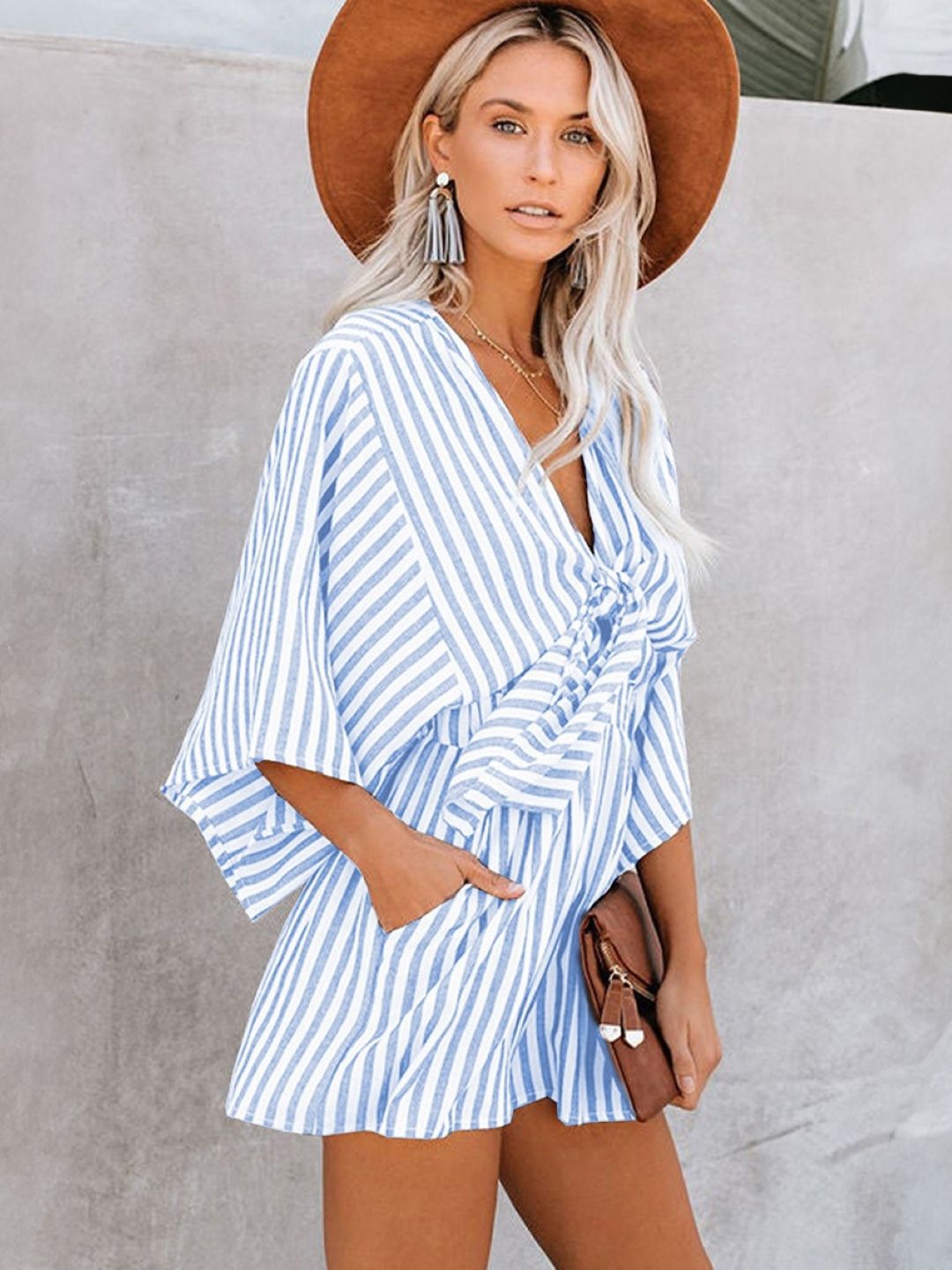 

StyleCast Striped Jumpsuit, Blue