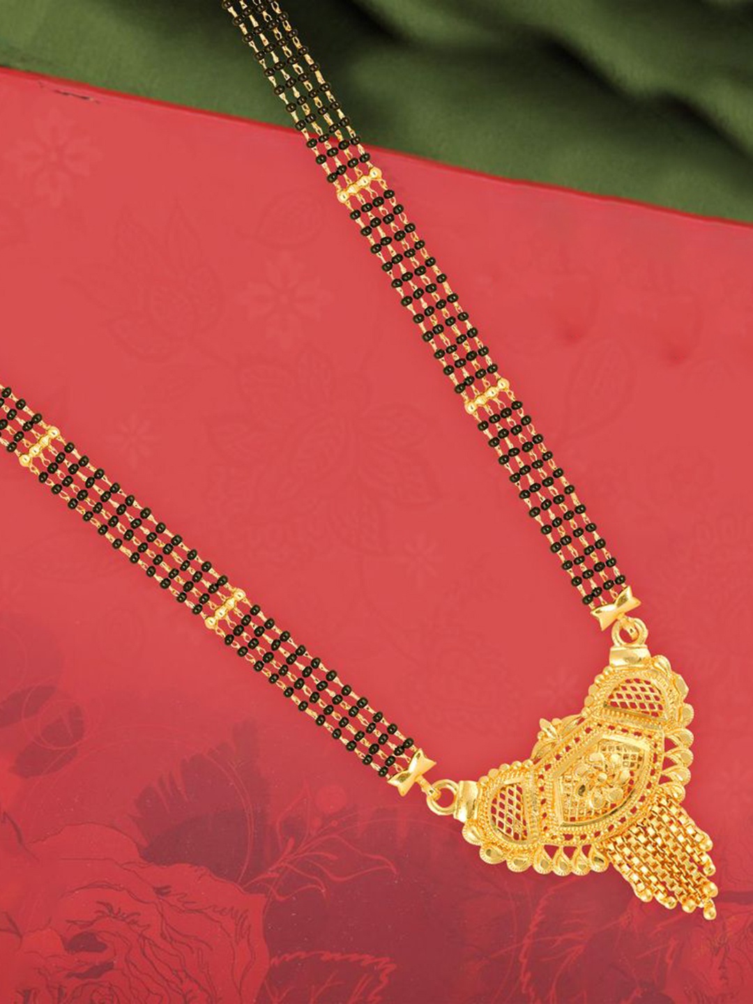 

DIVASTRI One Gram Gold-Plated Beaded Mangalsutra