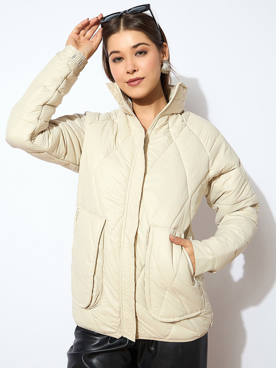 

SASSAFRAS Women Quilted Jacket, Beige