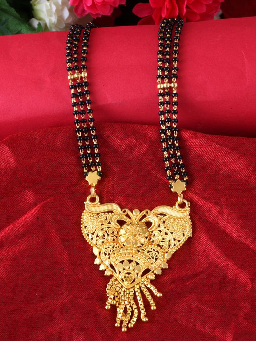 

DIVASTRI One Gram Gold-Plated Beaded Mangalsutra