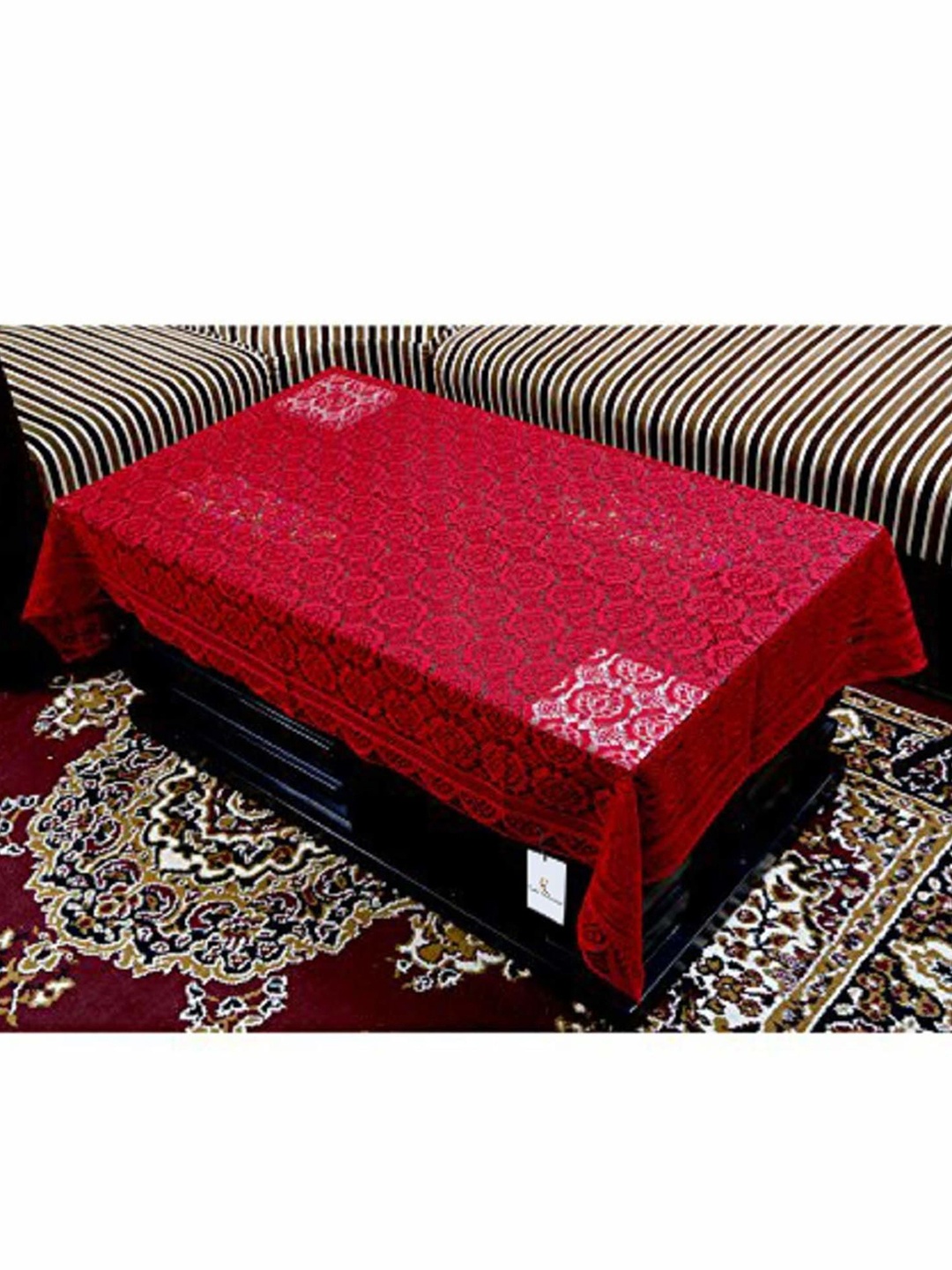 

Kuber Industries Maroon Floral Cotton 4-Seater Table Cover