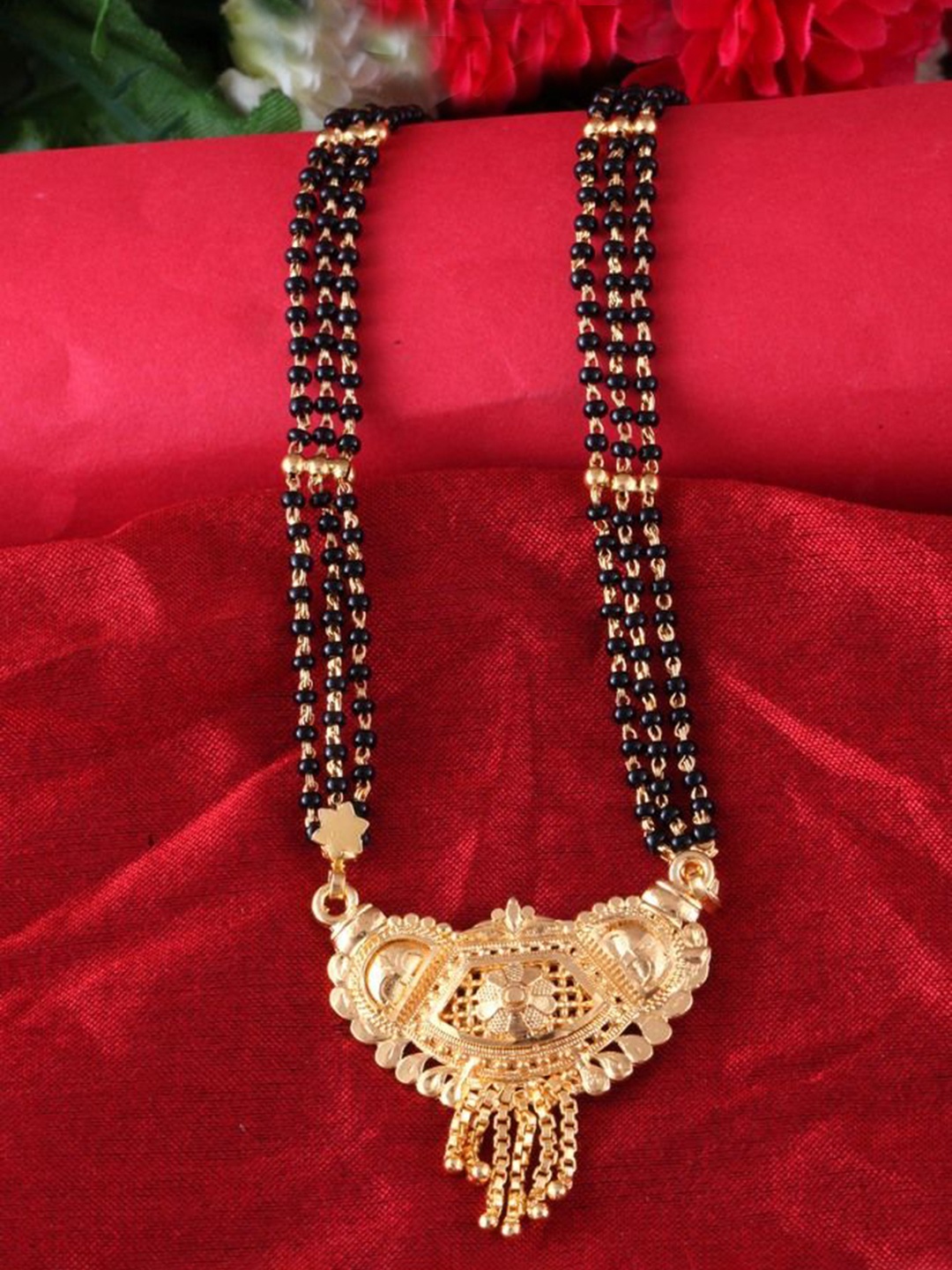 

DIVASTRI One Gram Gold-Plated Beaded Mangalsutra