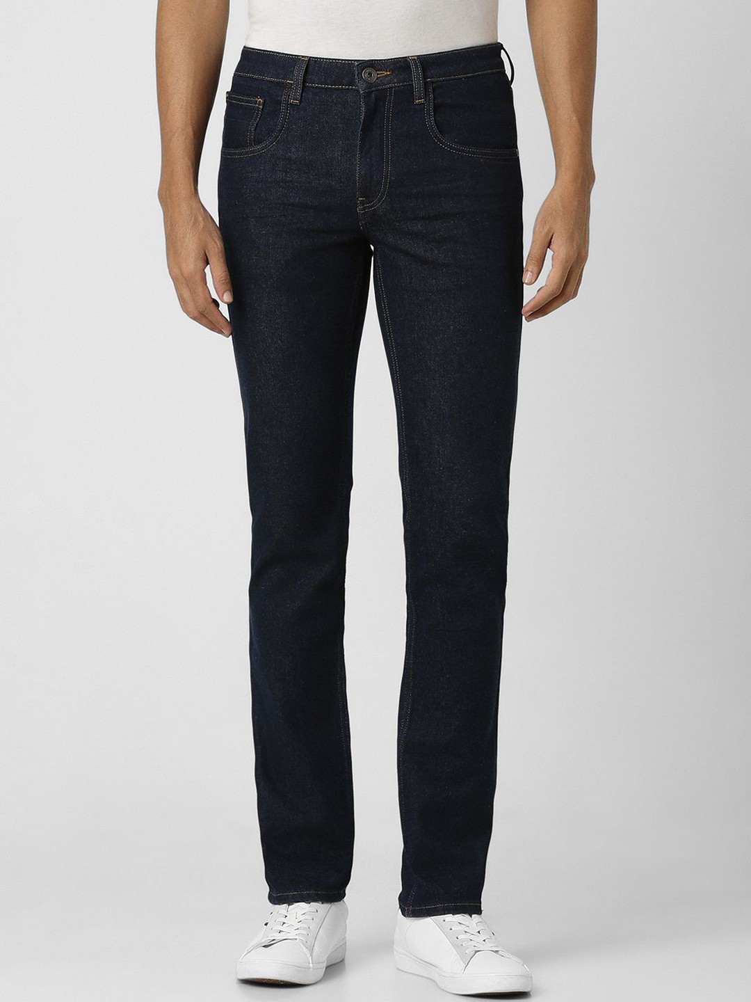 

VAN HEUSEN DENIM LABS Men No Fade Mid-Rise Slim Fit Jeans, Navy blue