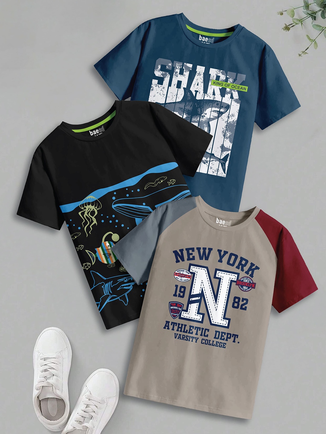 

BAESD Boys 3 Pure Cotton T-shirt, Multi