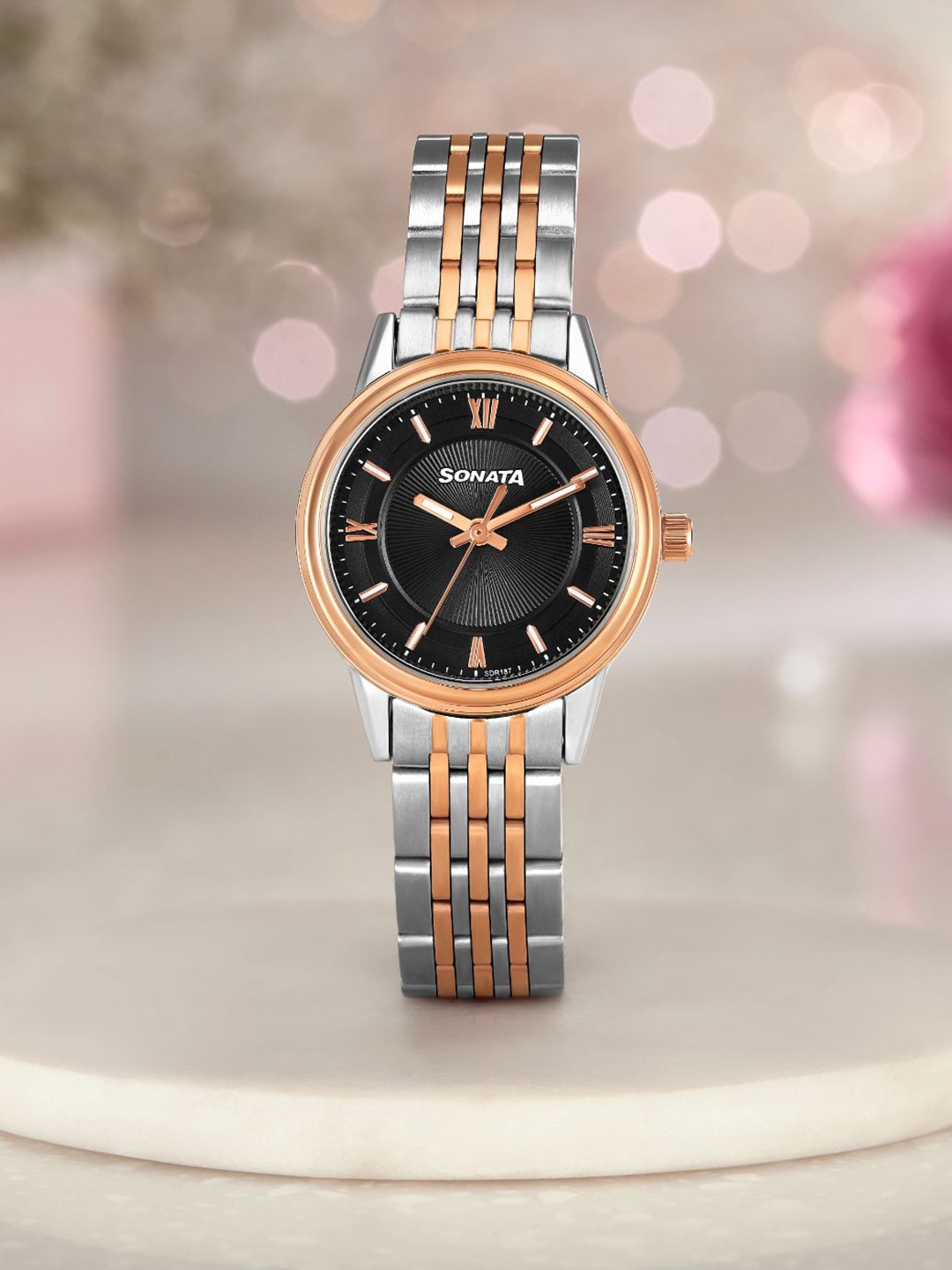 

Sonata Women Embellished Dial & Bracelet Style Straps Analogue Watch 87076KM02, Blue