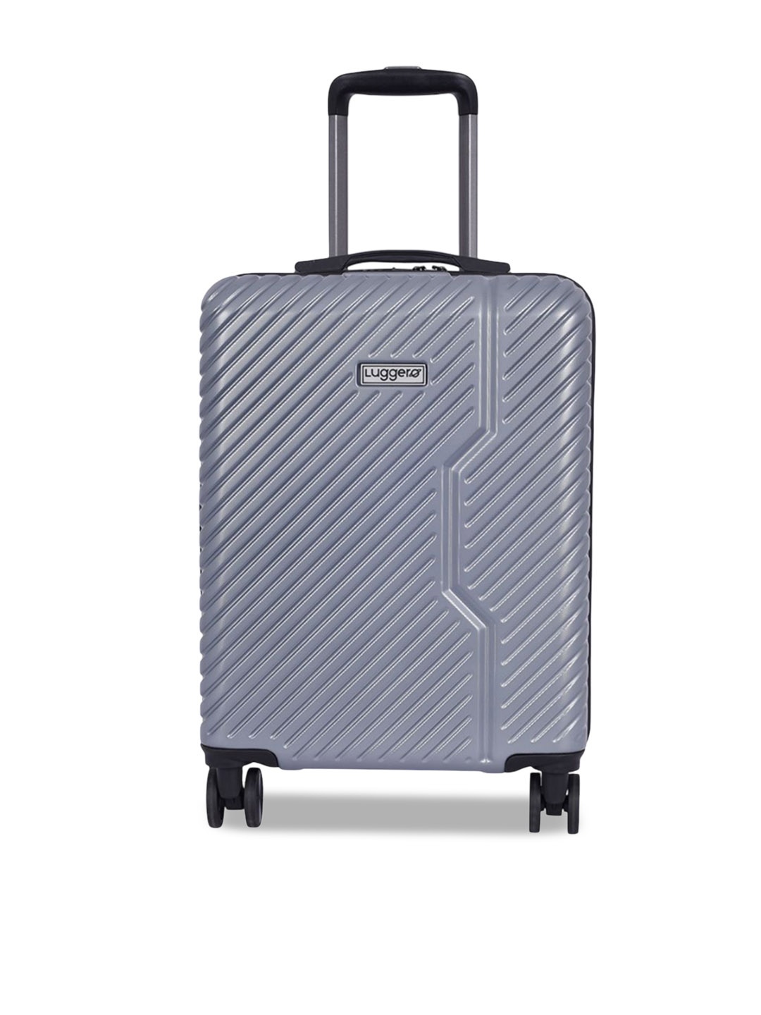 

Luggero Striped Hard-Sided Cabin Trolley Bag, Silver