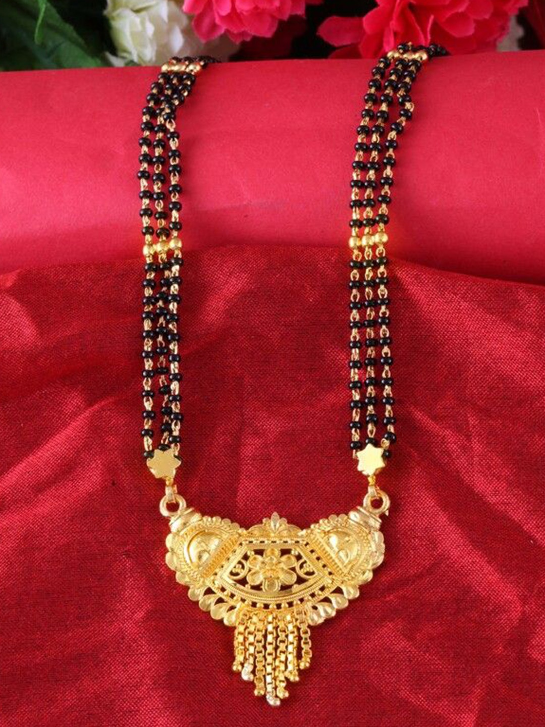 

DIVASTRI One Gram Gold-Plated Beaded Mangalsutra