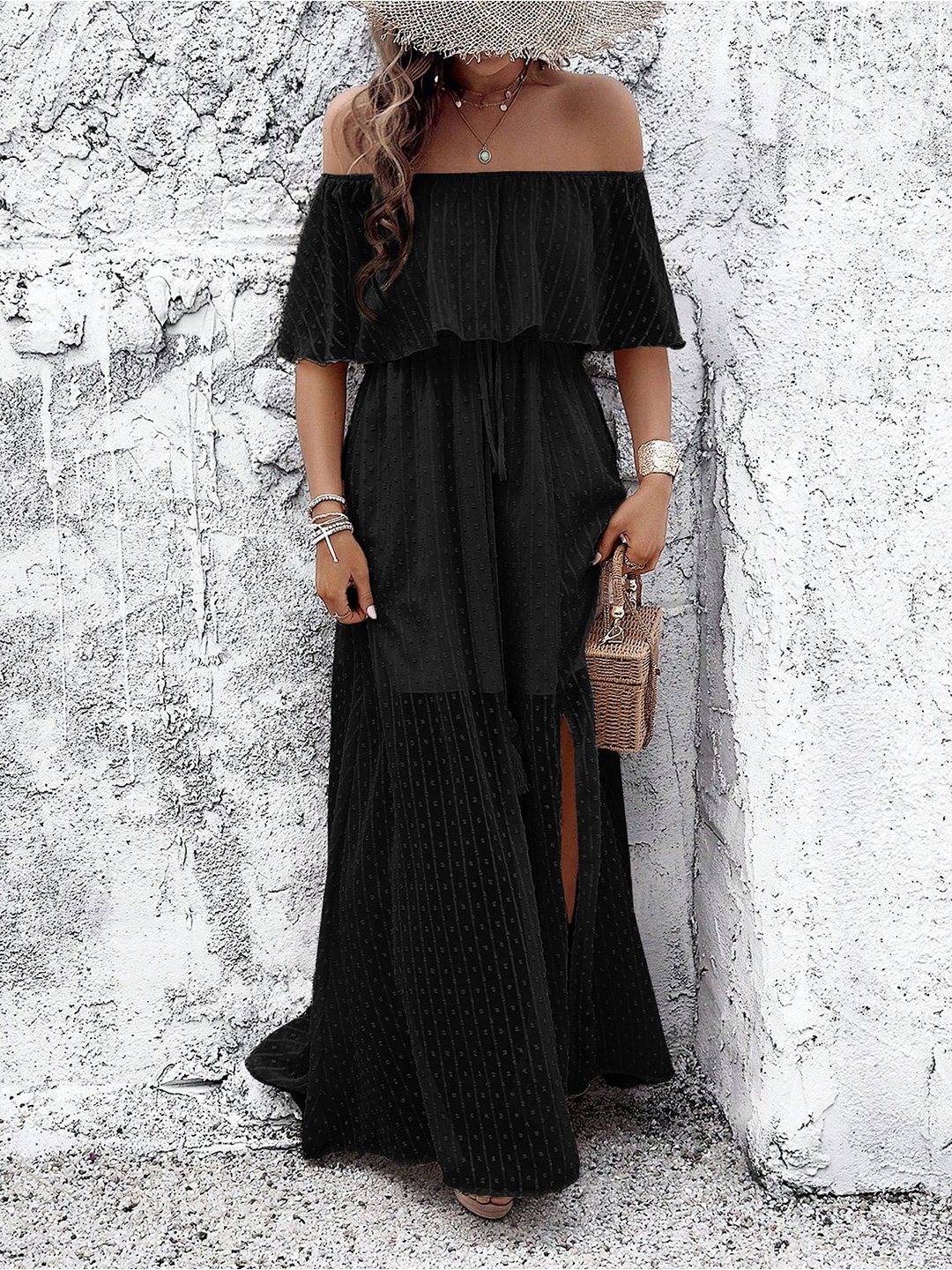 

StyleCast x Revolte Women Layered A-Line Maxi Dress, Black