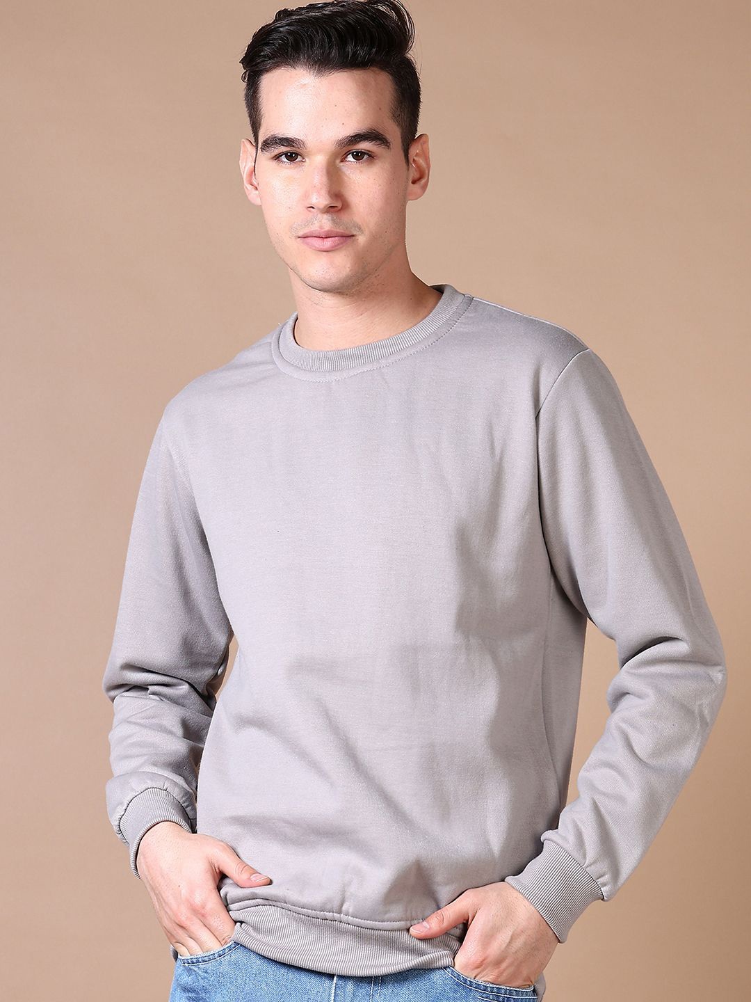 

V-Mart Men Cotton Pullover Sweatshirt, Grey