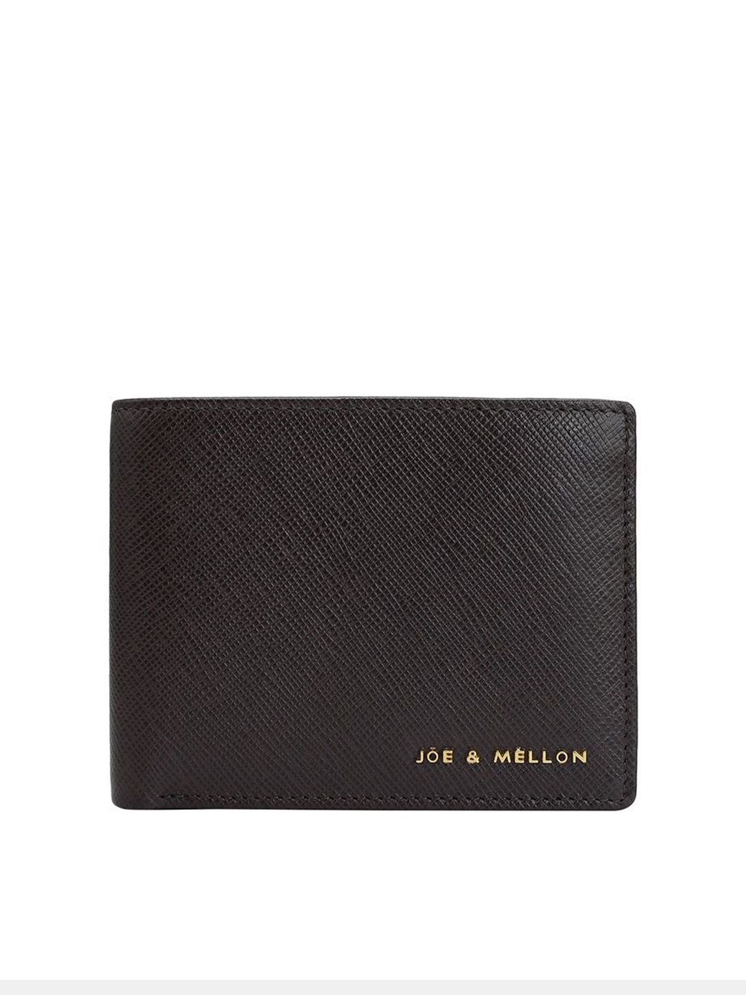 

Joe & Mellon Men Textured Leather RFID Two Fold Wallet, Brown