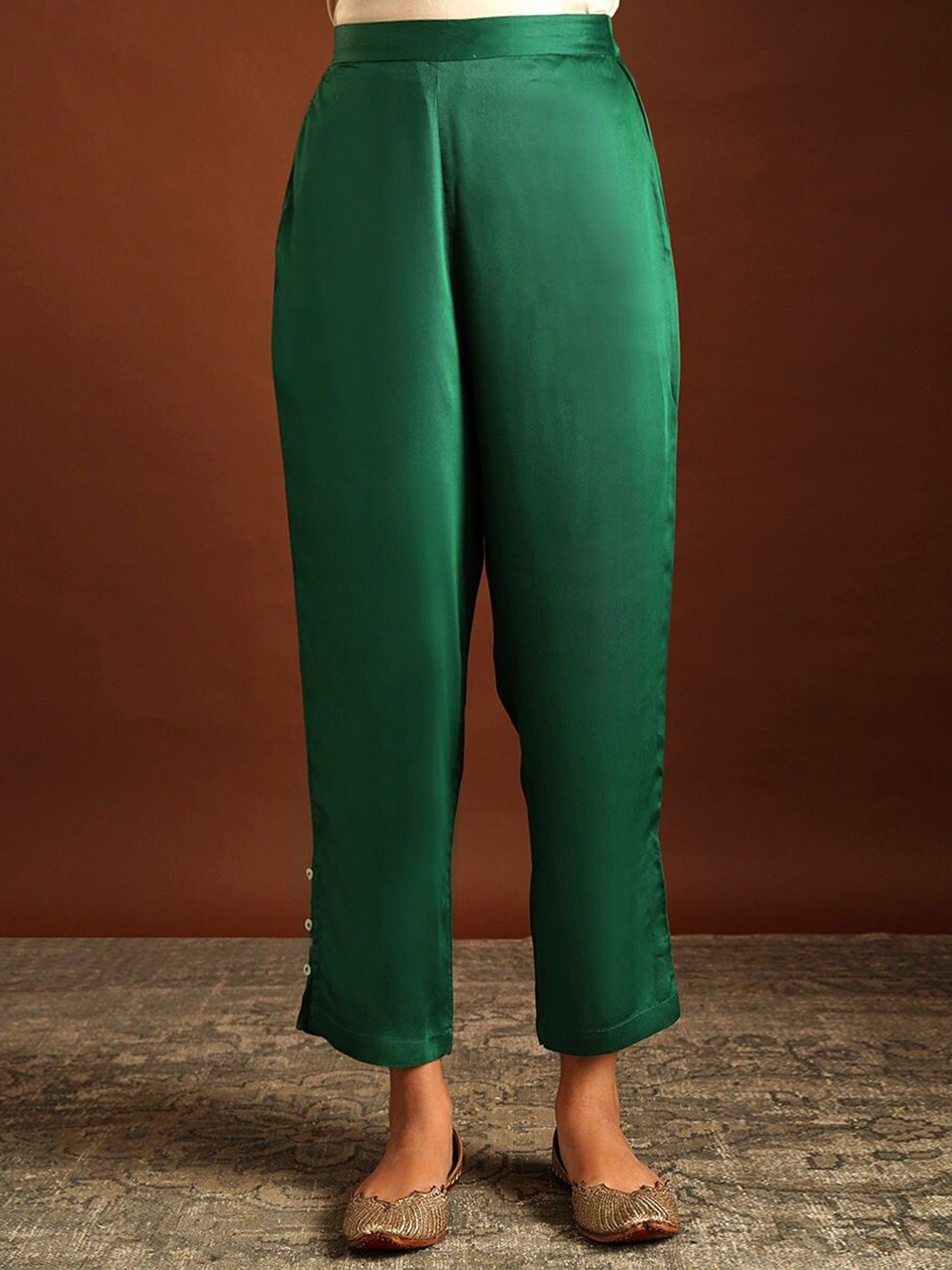 

JAYPORE Women Culottes Trousers, Green