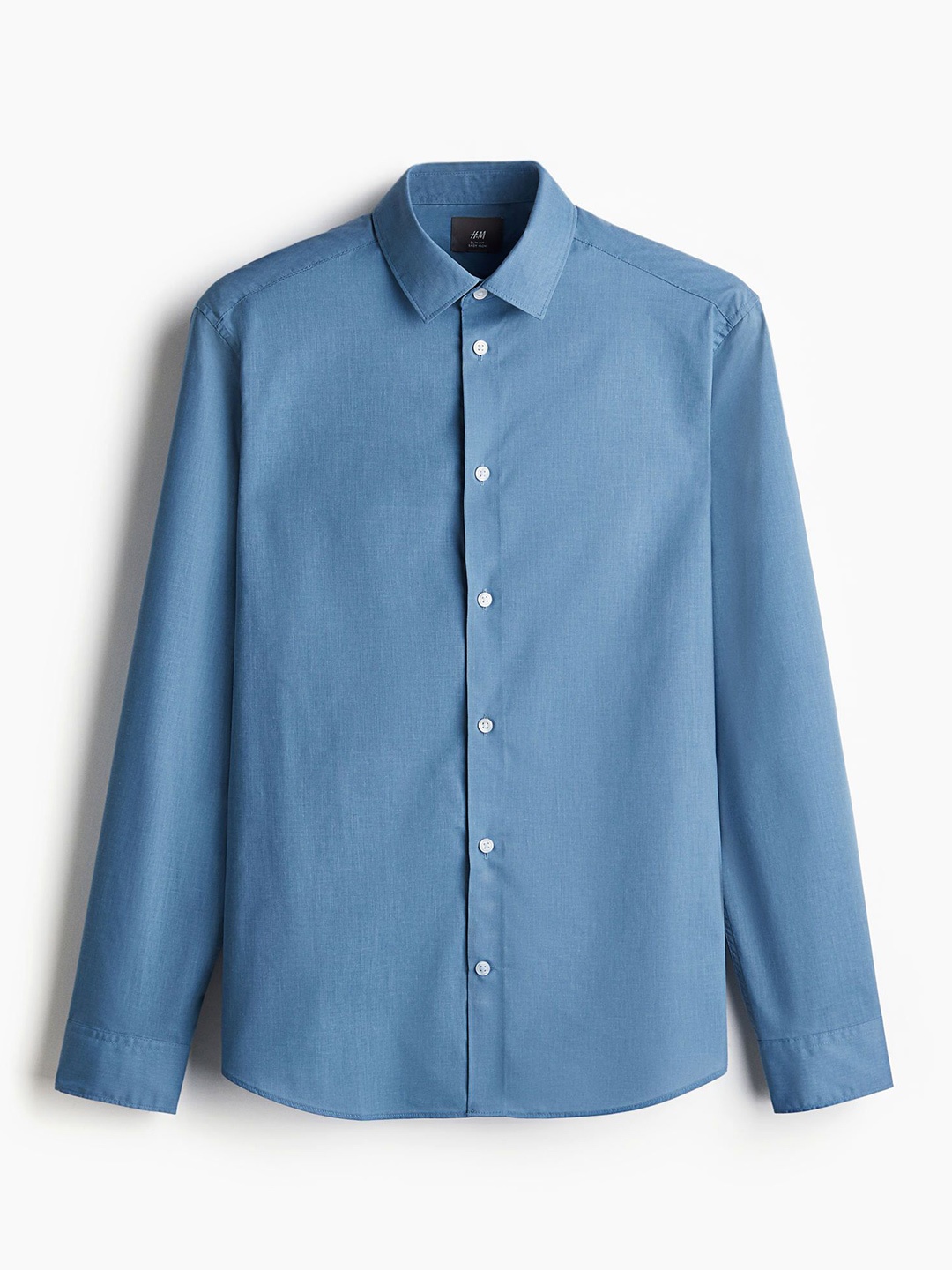 

H&M Men Slim Fit Easy-Iron Shirt, Blue