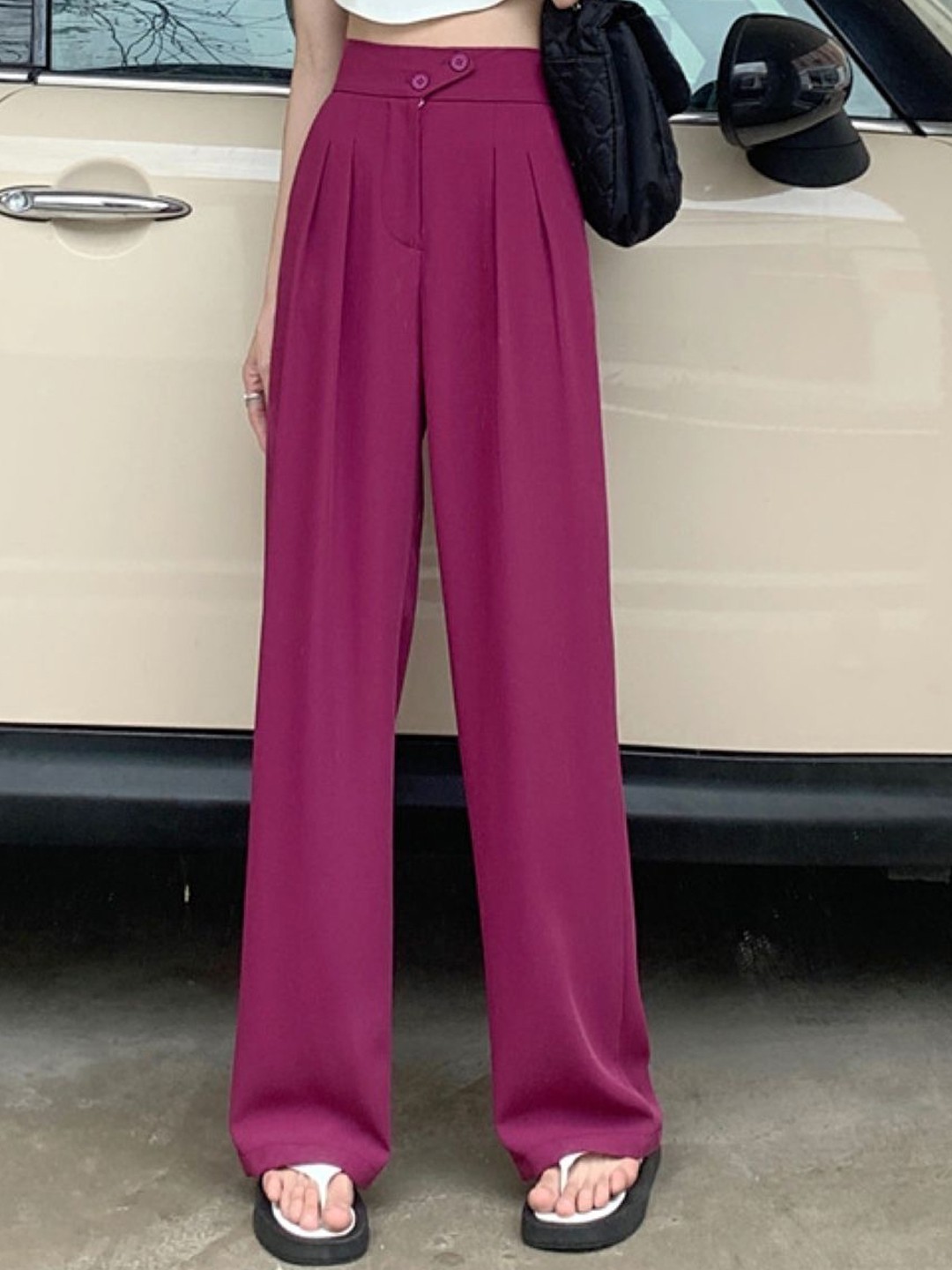 

StyleCast Women Relaxed Loose Fit Trousers, Pink
