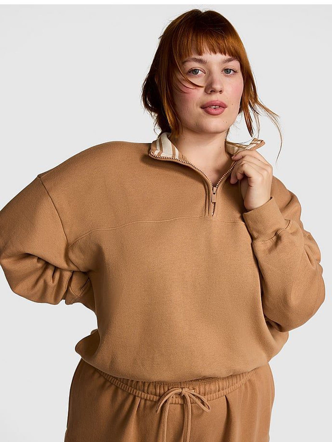 

Victoria's Secret Women Plus Size Cotton Sweatshirt, Beige