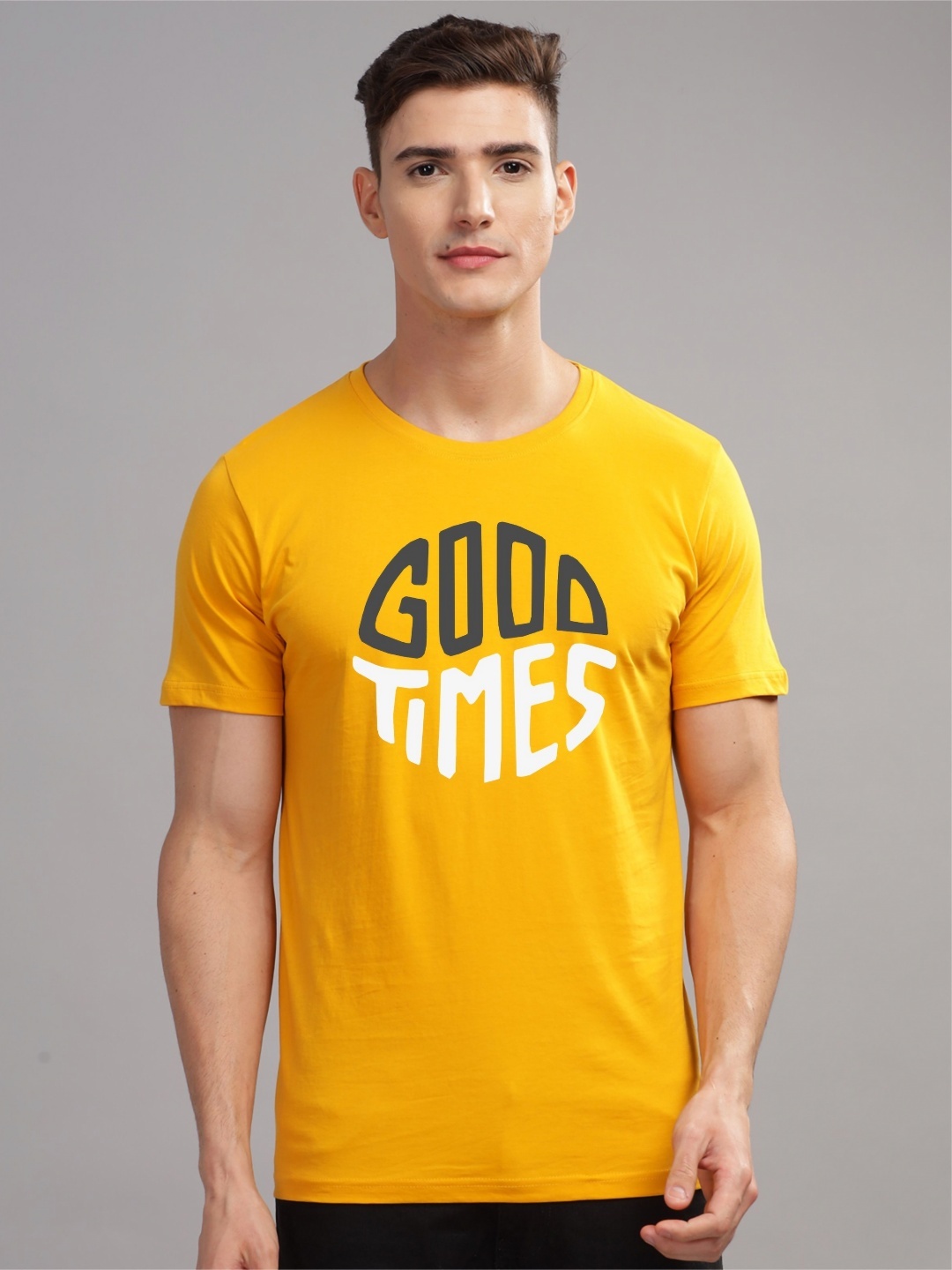 

ADRO Men Printed T-shirt, Mustard