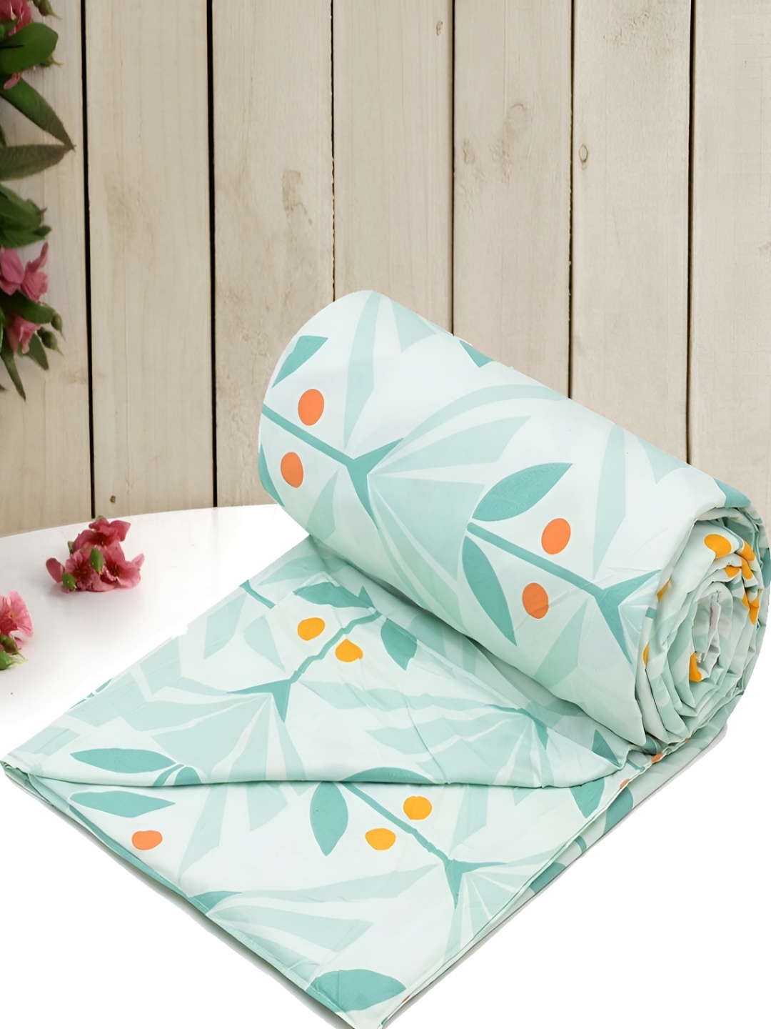 

RRC Green & Orange Colored Floral Printed Double Duvet Cover- 2.28 x 2.54 m