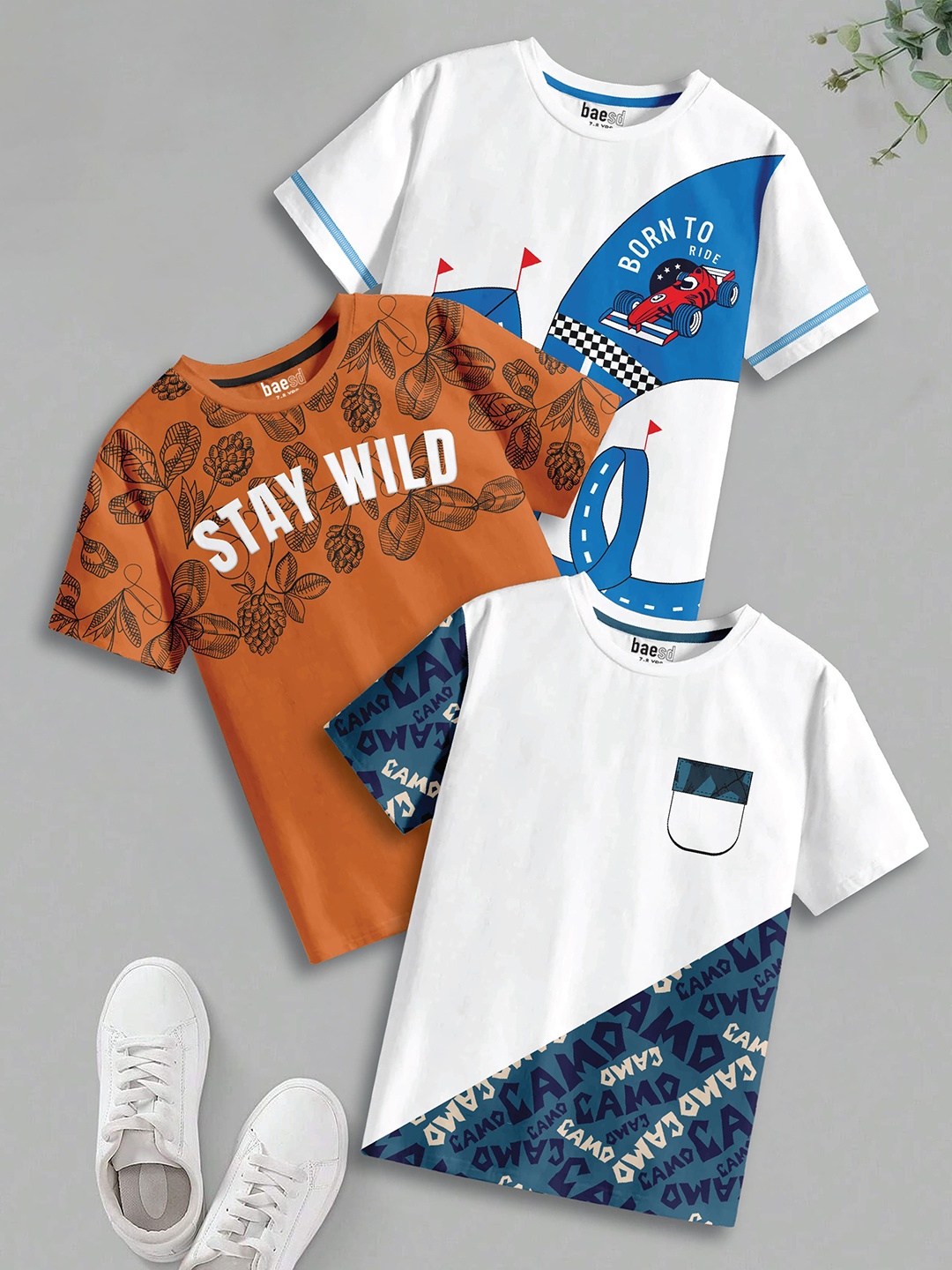 

BAESD Boys 3 Pure Cotton T-shirt, Multi
