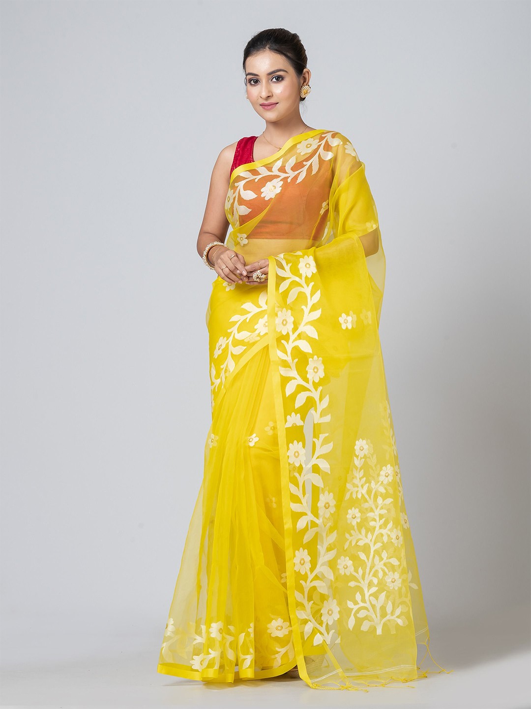 

PUKU Ethnic Motifs Saree, Yellow