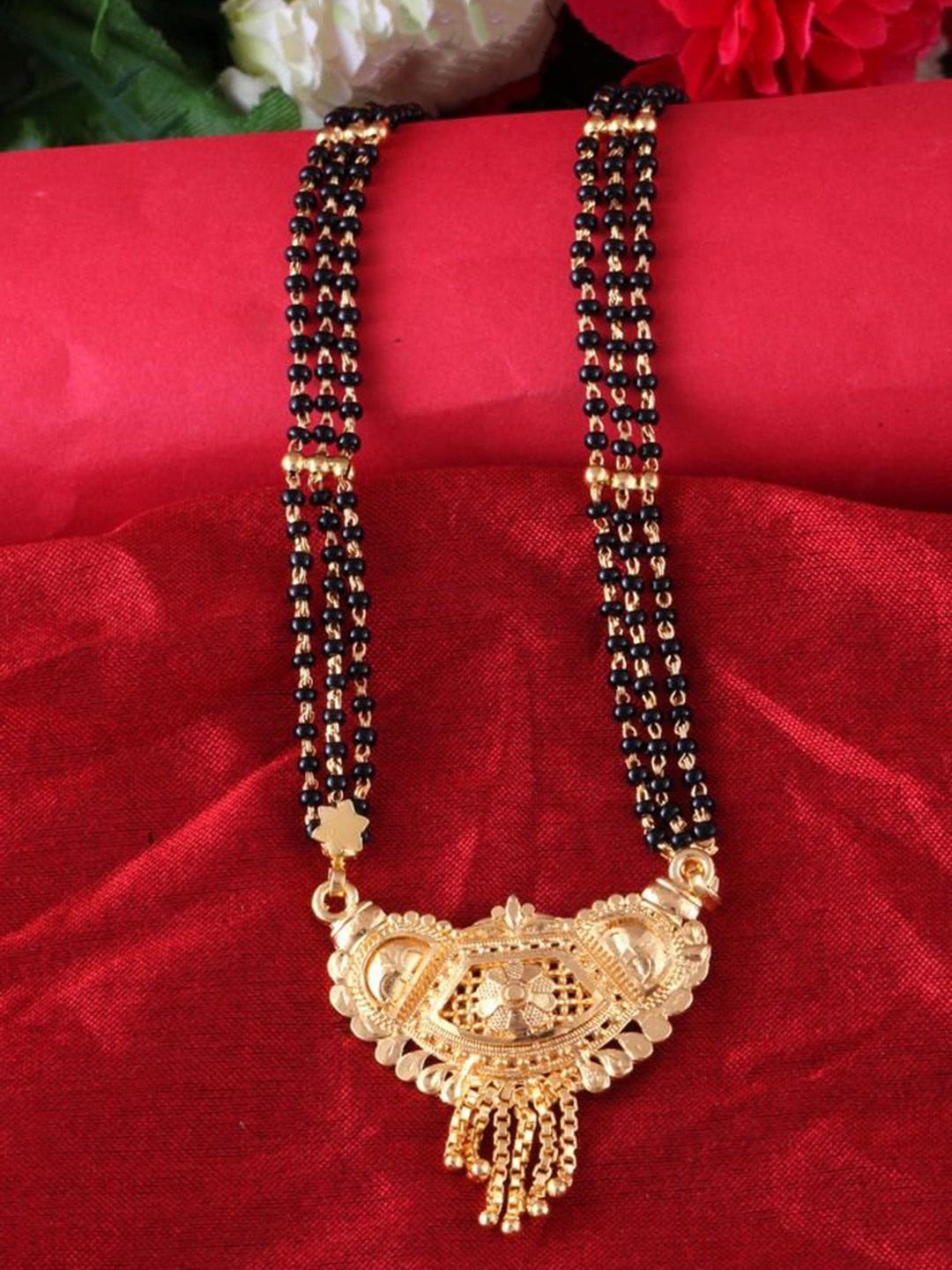 

DIVASTRI One Gram Gold-Plated Beaded Mangalsutra