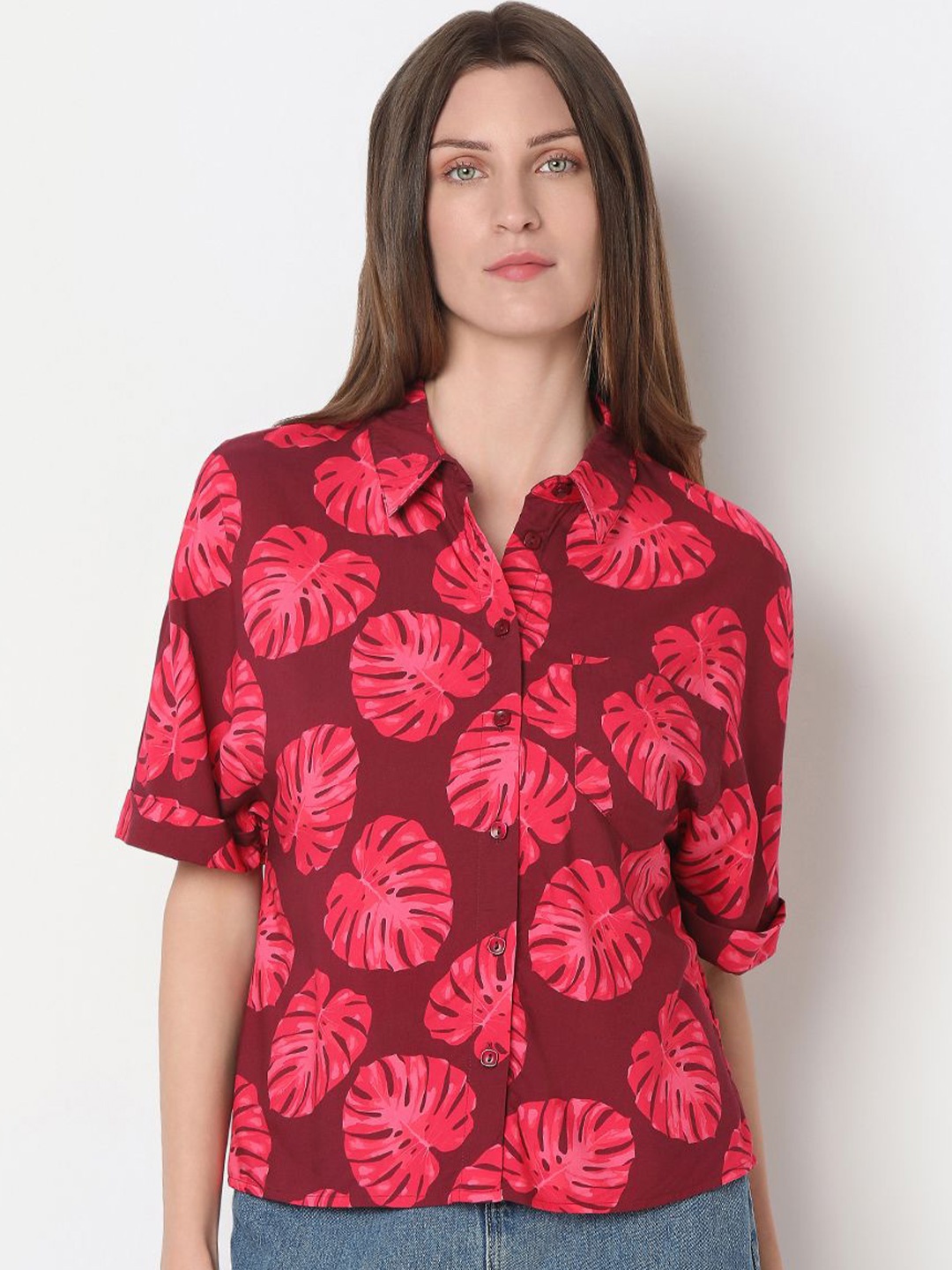 

Vero Moda Women Floral Opaque Printed Casual Shirt, Red