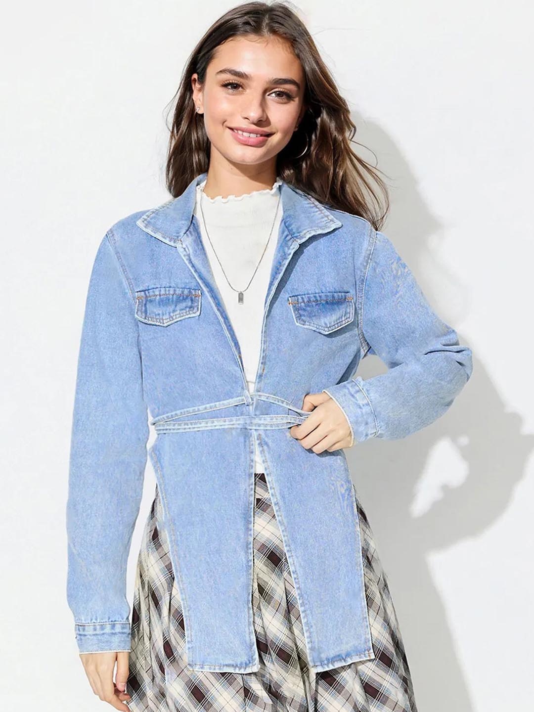 

StyleCast x Revolte Women Open Front Jacket, Blue