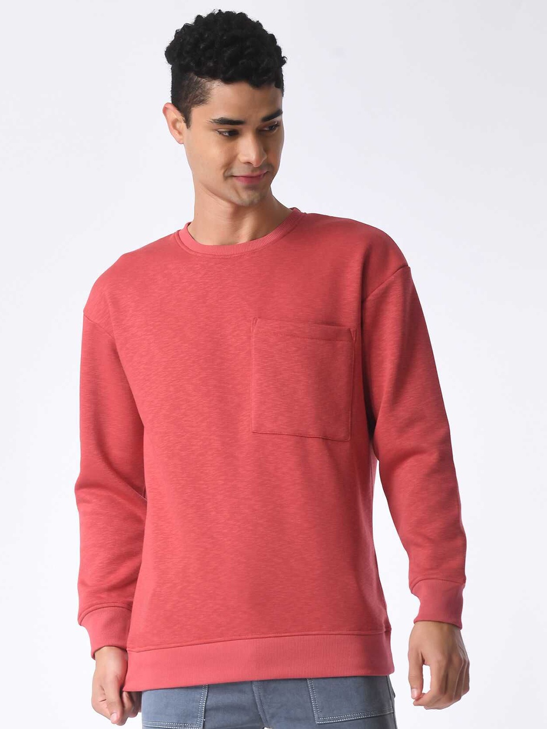 

PURPLEMANGO THE FRUIT OF FASHION Men Solid Round Neck Sweatshirt, Red