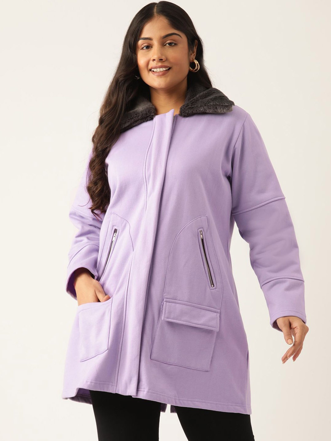 

theRebelinme Women Longline Open Front Jacket, Lavender