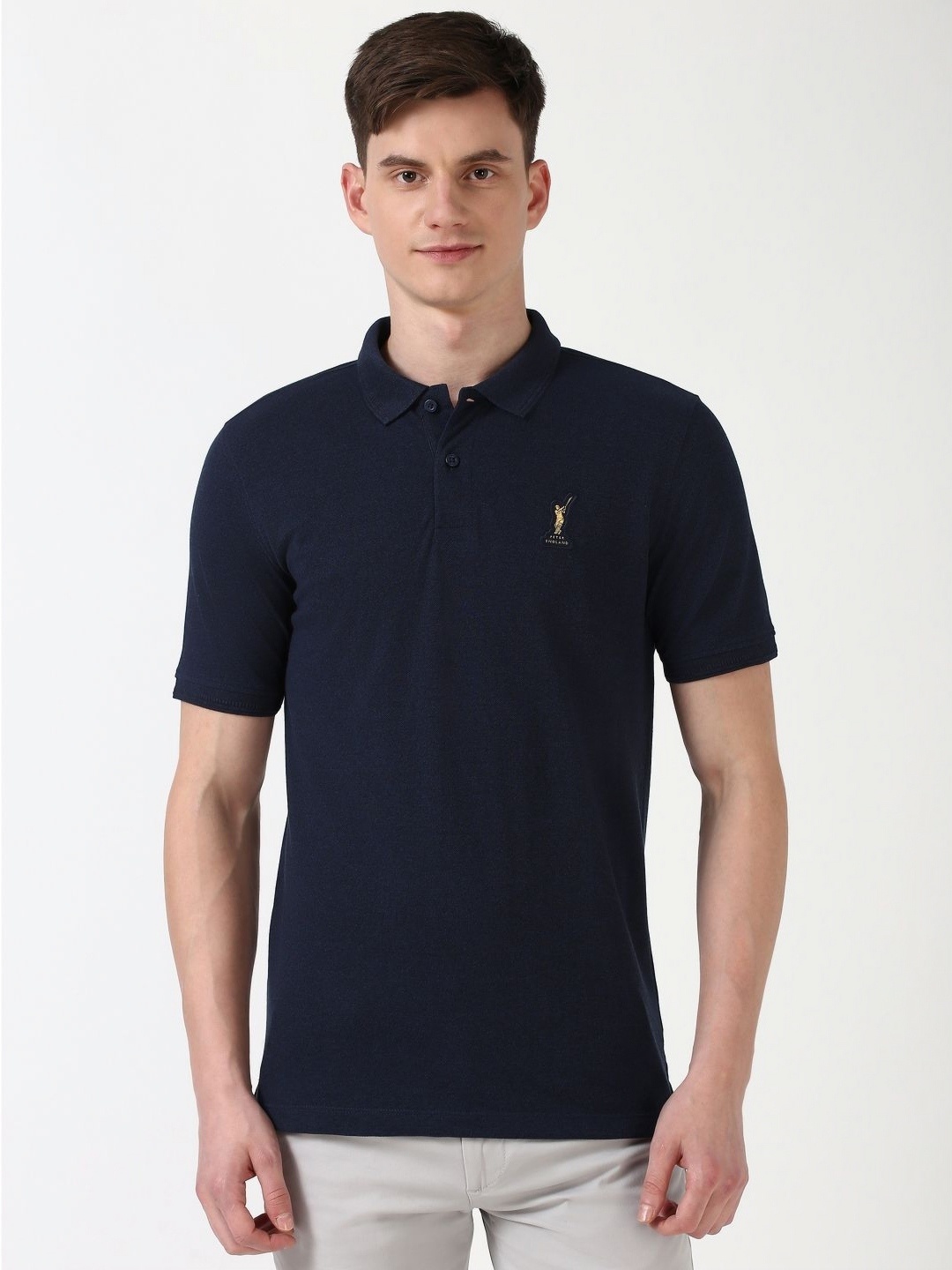 

Peter England Casuals Men Polo Collar T-shirt, Navy blue