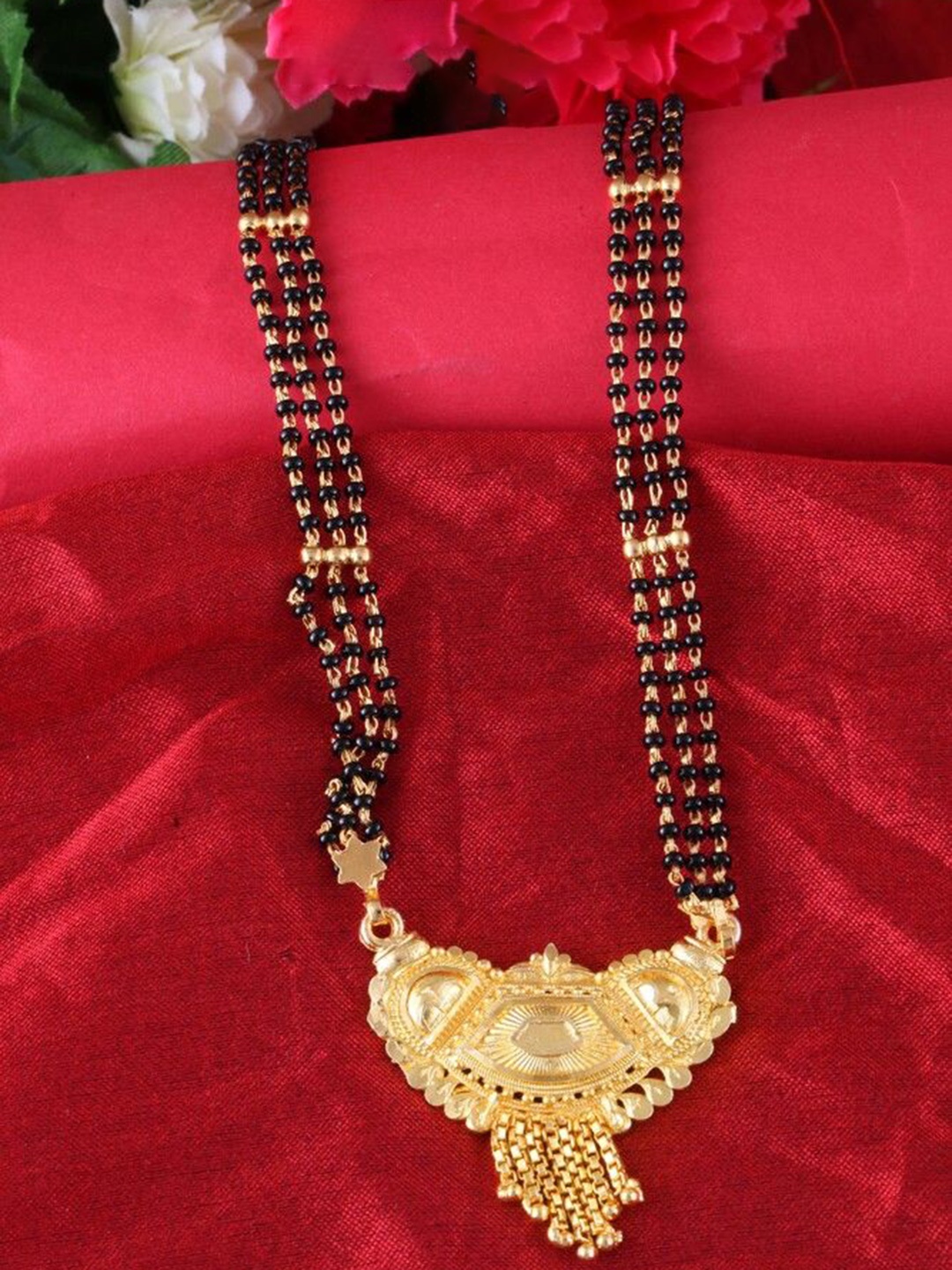 

DIVASTRI One Gram Gold-Plated Beaded Mangalsutra