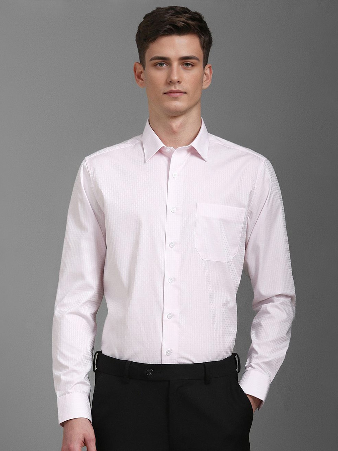 

Louis Philippe Men Slim Fit Opaque Formal Shirt, Pink