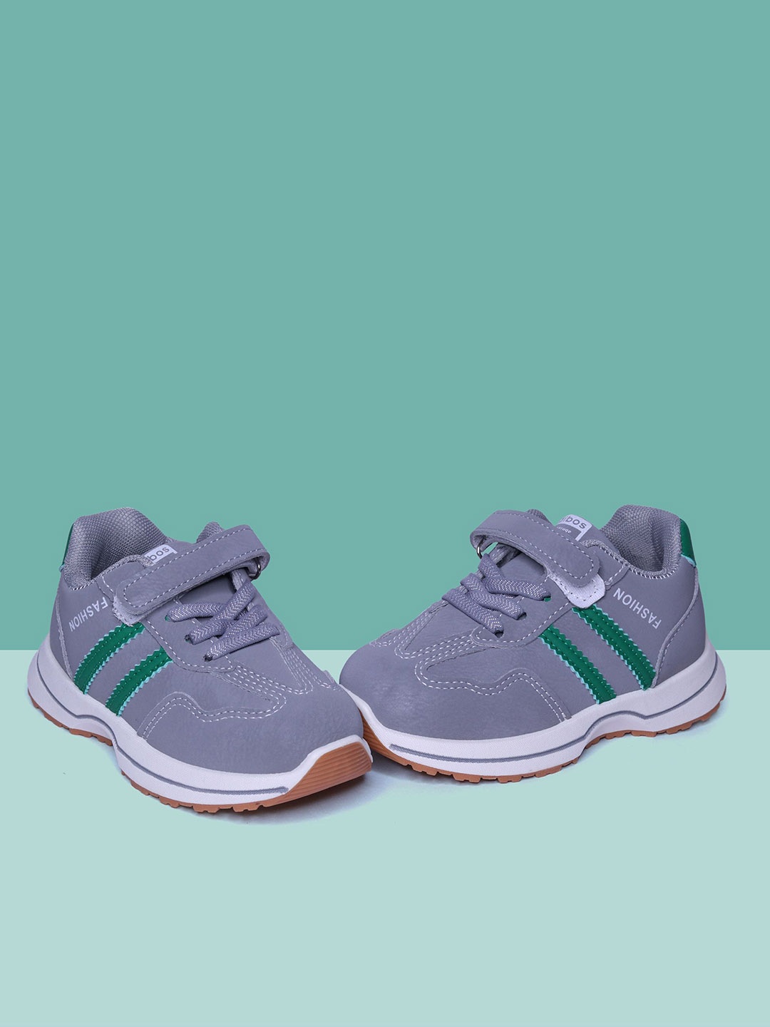 

NEW STEPS Unisex Kids PU Sneakers, Grey