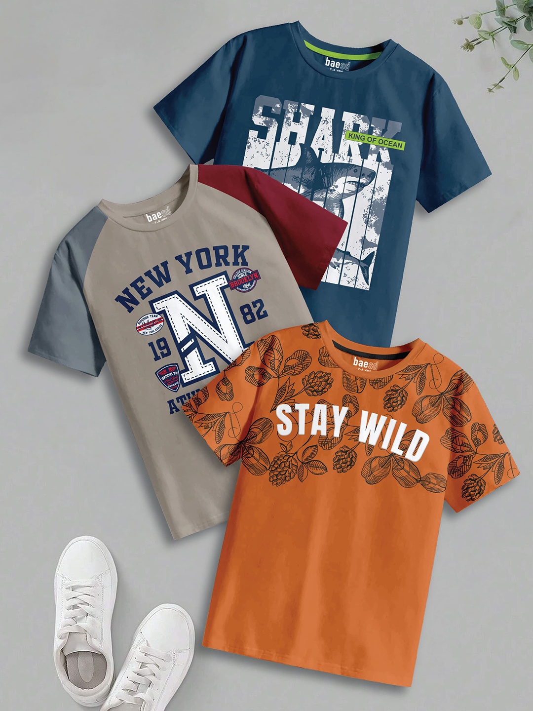 

BAESD Boys 3 Pure Cotton T-shirt, Multi