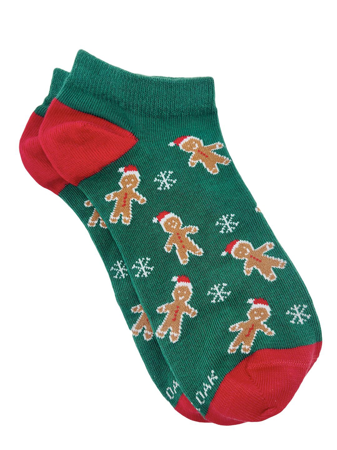 

Mint & Oak Women Printed Ankle-Length Cotton Socks, Green