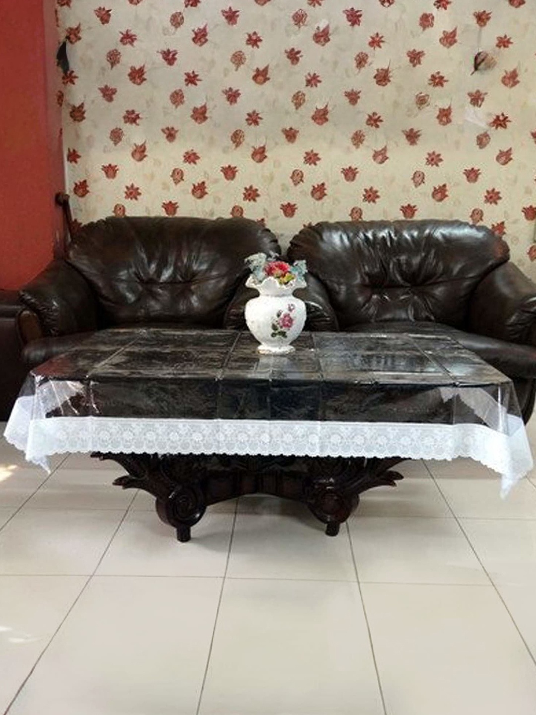 

Kuber Industries White Plastic 4-Seater Table Cover
